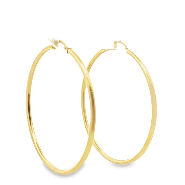 LARGE HOOP EARRINGS SET IN 14K YELLOW GOLD