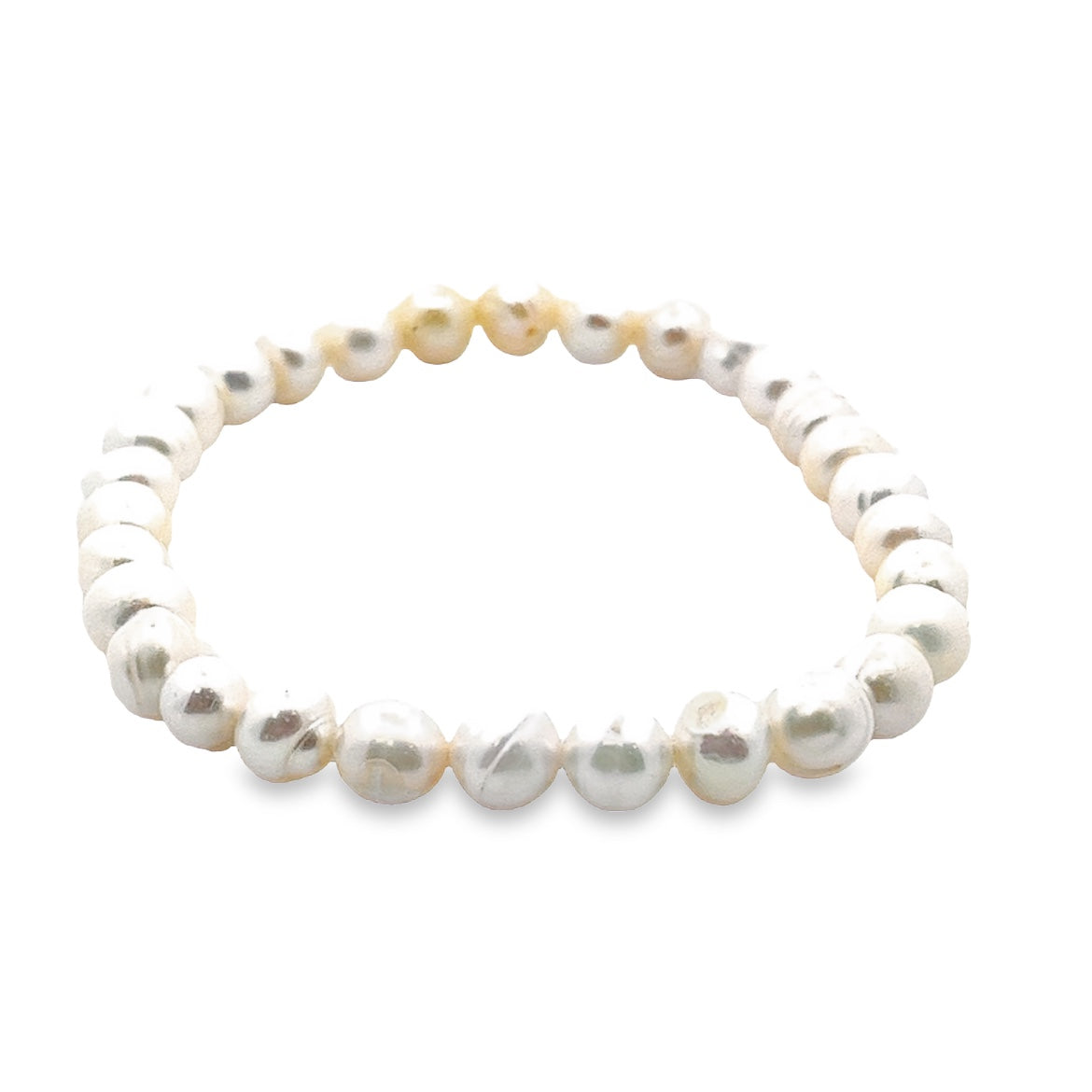 925 SILVER PLATED BRACELET WHITE PEARLS