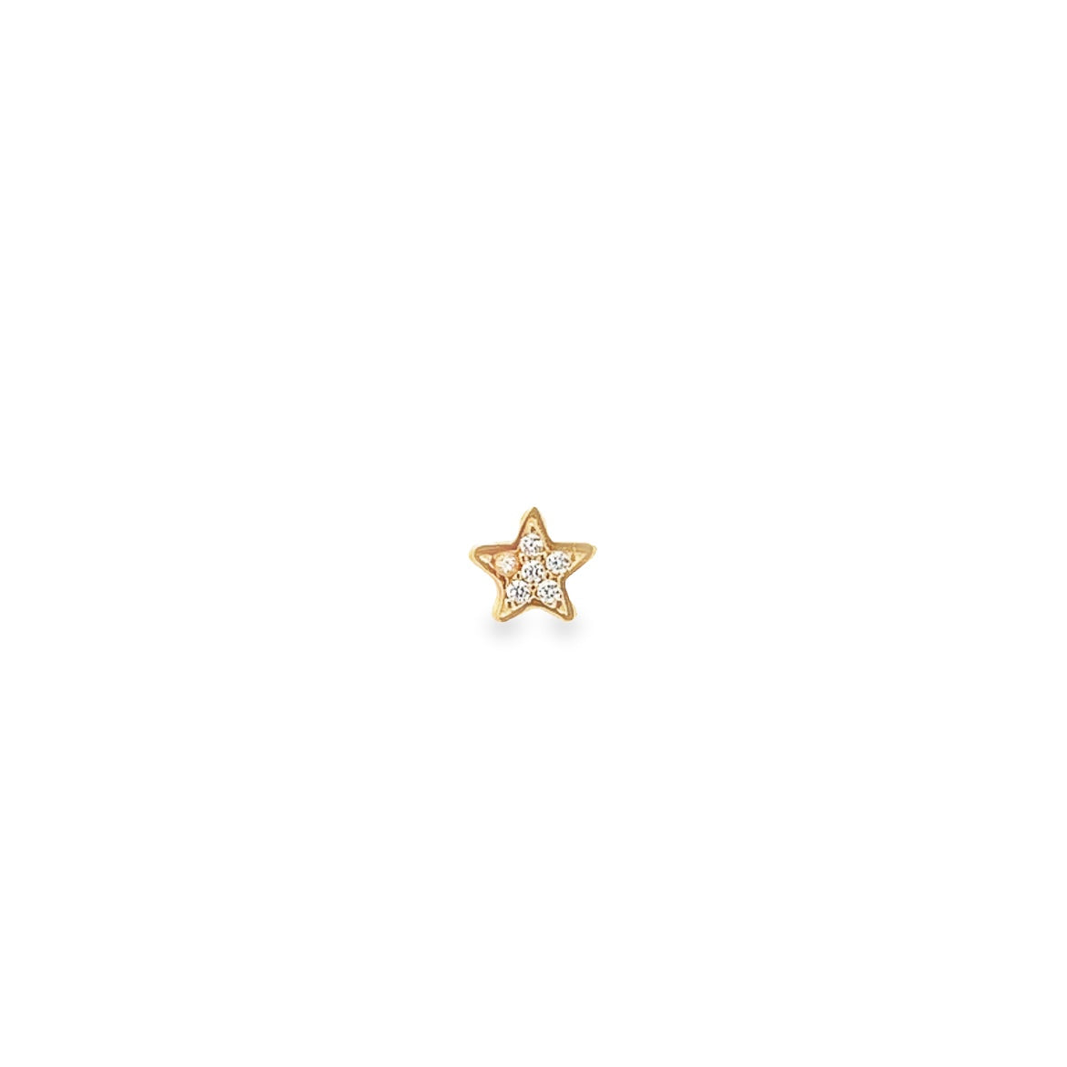 14K GOLD SINGLE STAR PIERCING WITH CRYSTALS