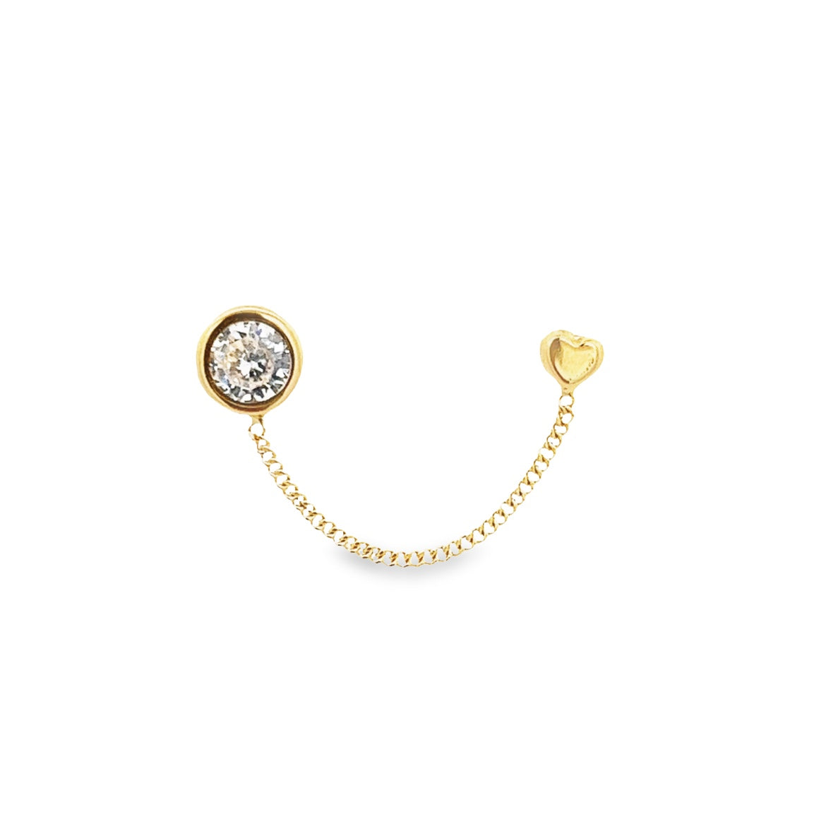 14K GOLD HEART PIERCING WITH CRYSTAL