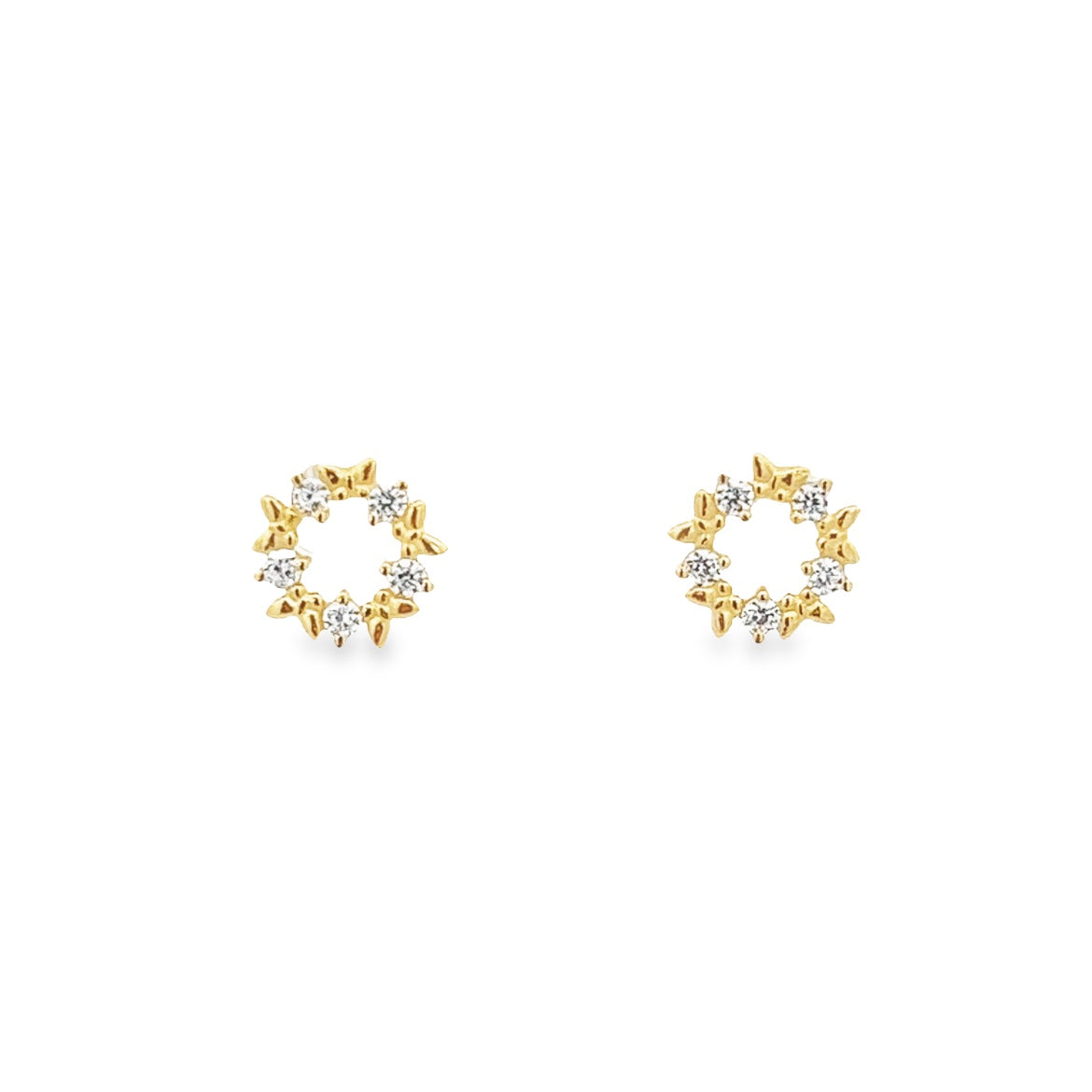 14K GOLD EARRINGS WITH CRYSTALS