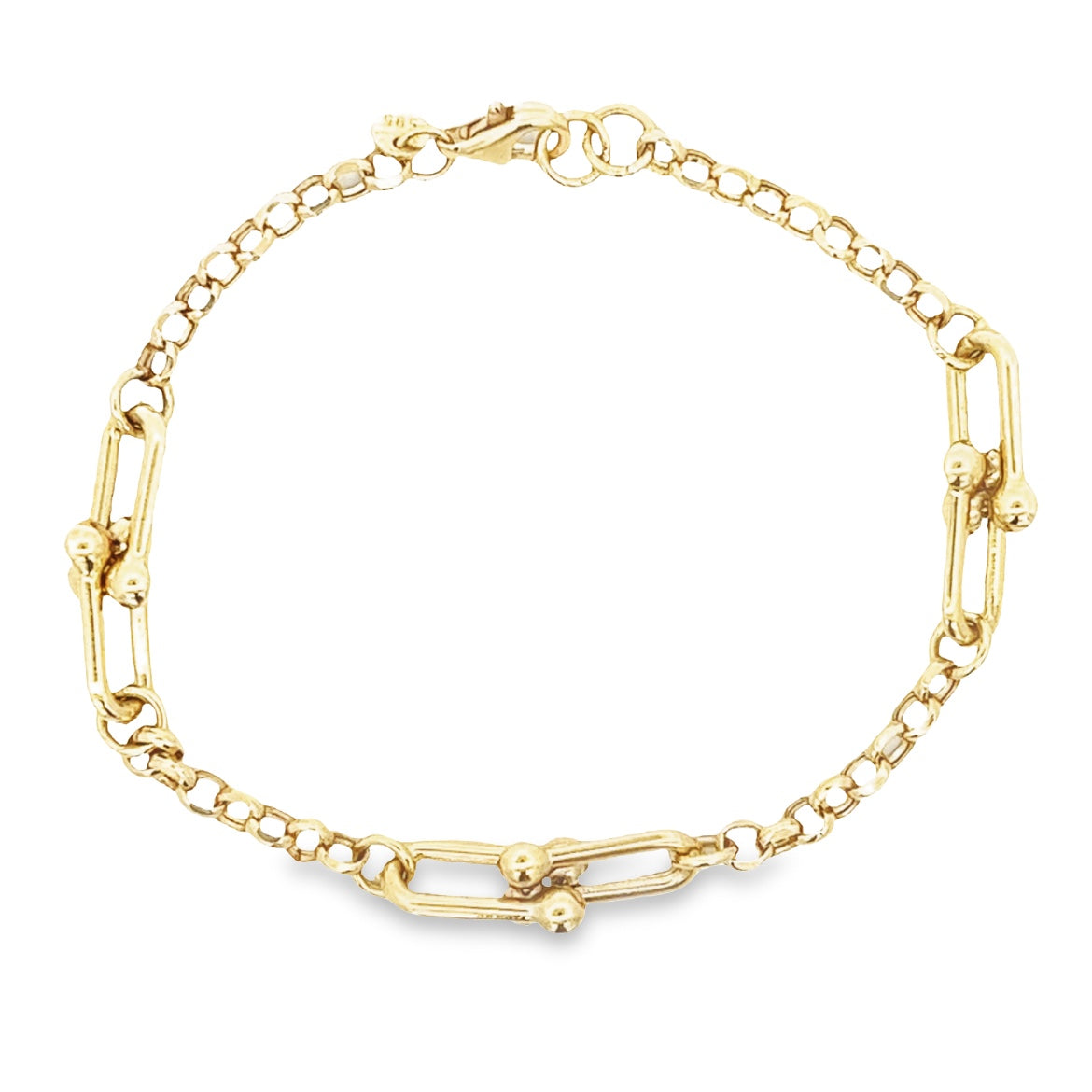 14K GOLD LINK BRACELET WITH SMALL LINK CHAIN
