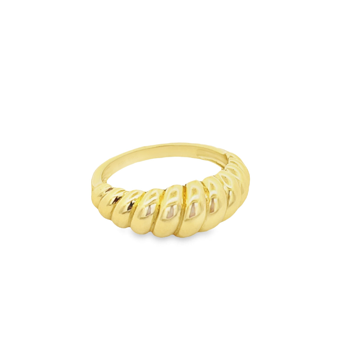 925 SILVER GOLD PLATED TEXTURED RING