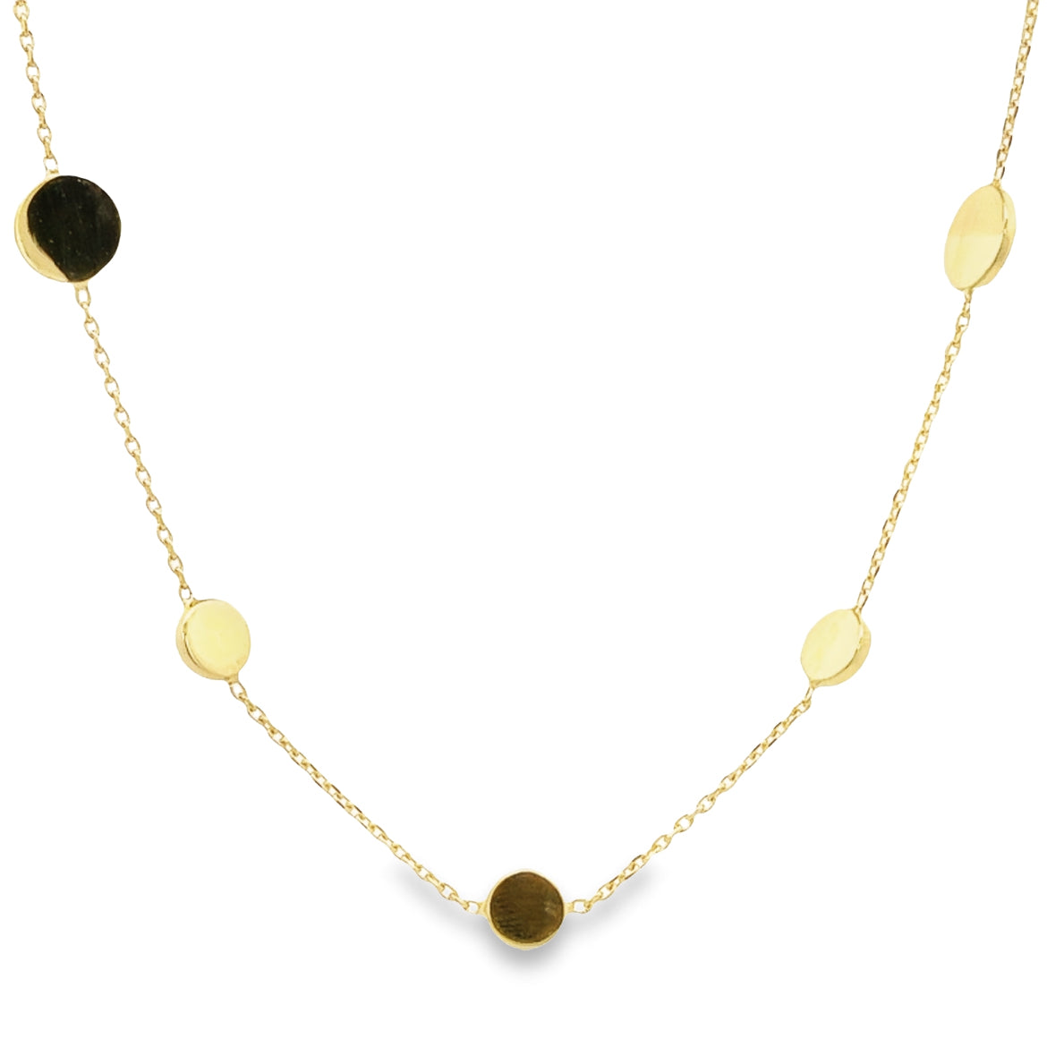 925 SILVER GOLD PLATED DISC NECKLACE