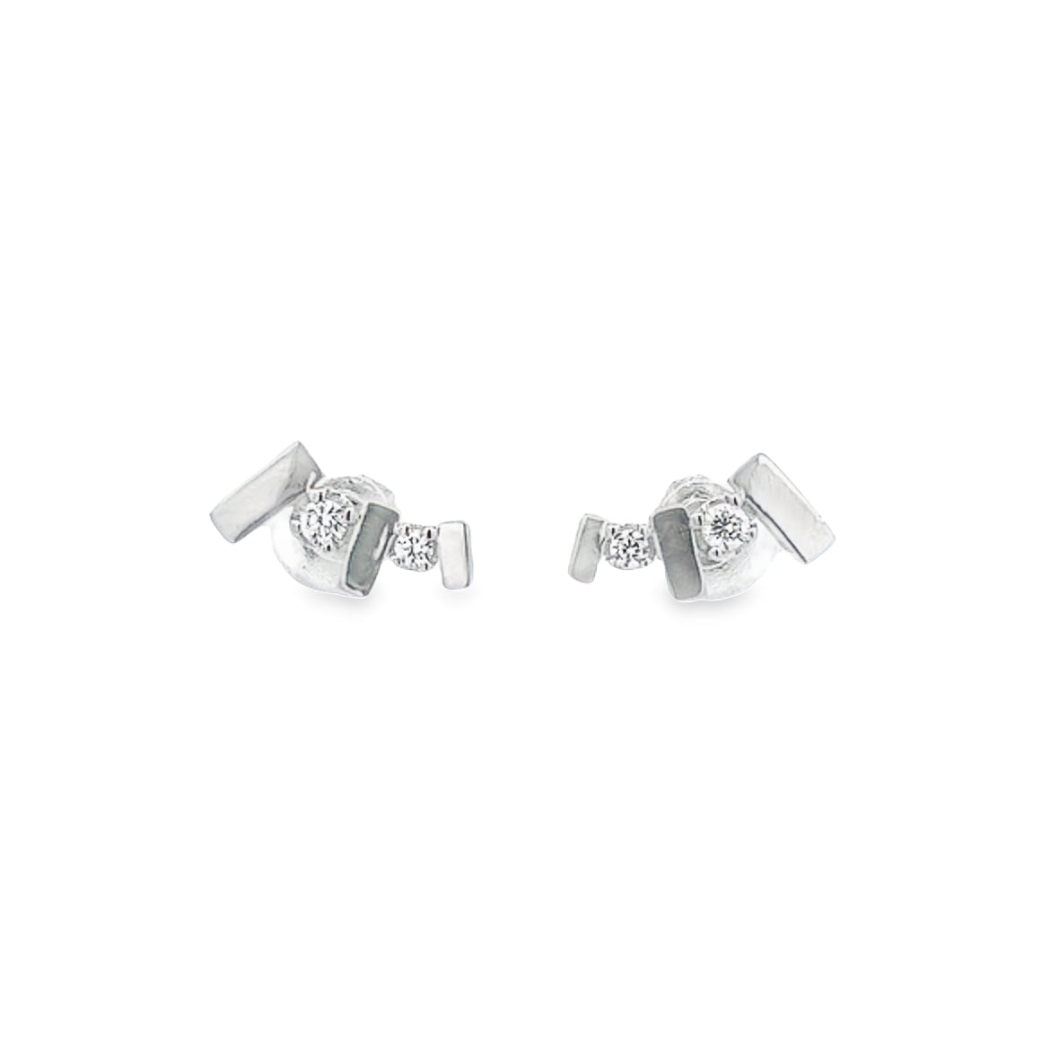925 SILVER PLATED STUDS WITH CRYSTALS