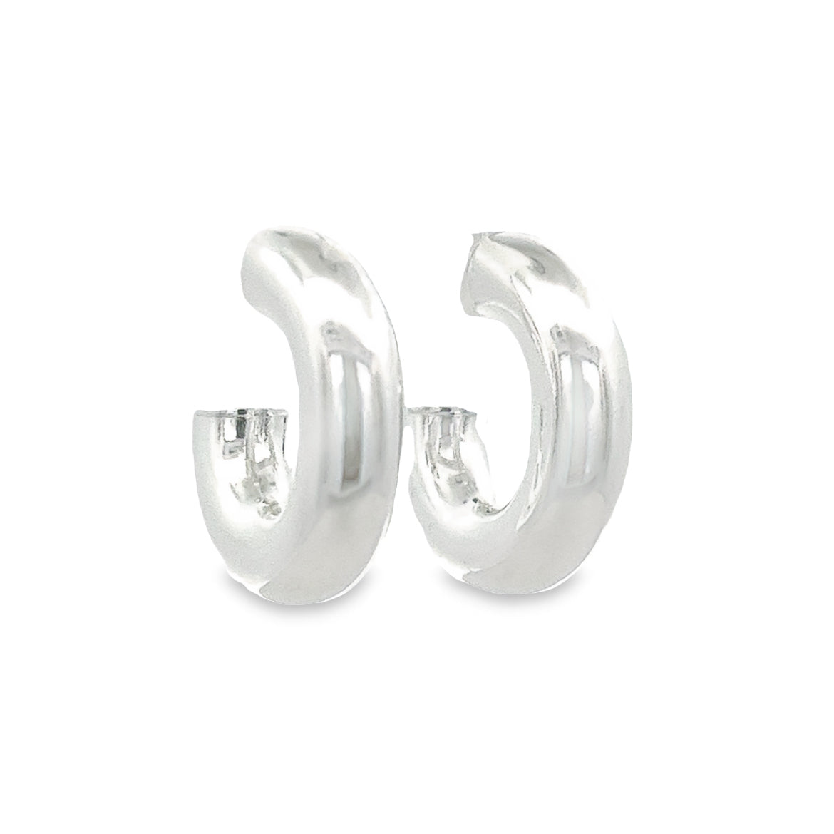 925 SILVER PLATED CHUNKY HOOPS