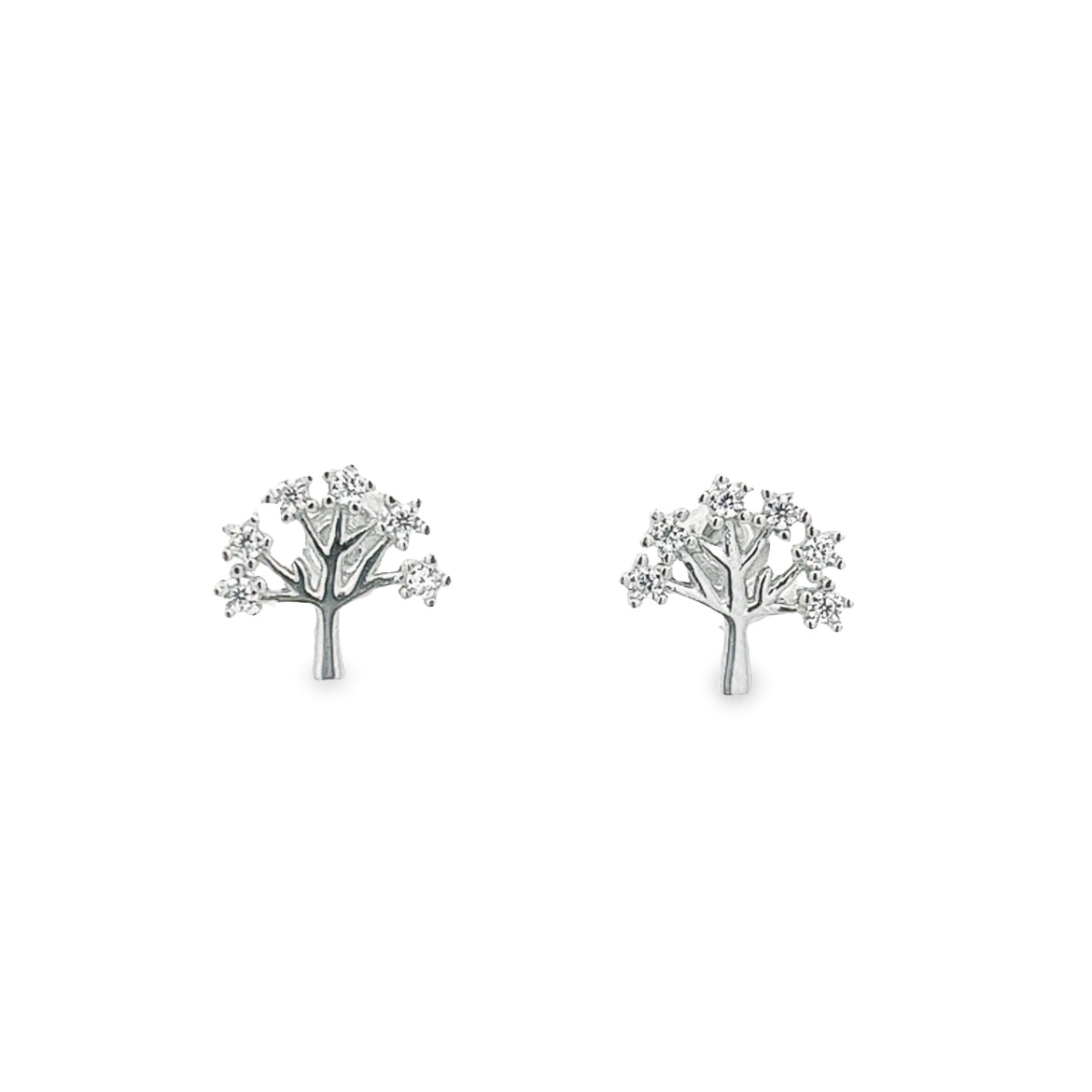 925 SILVER PLATED TREE EARRINGS WITH CRYSTALS