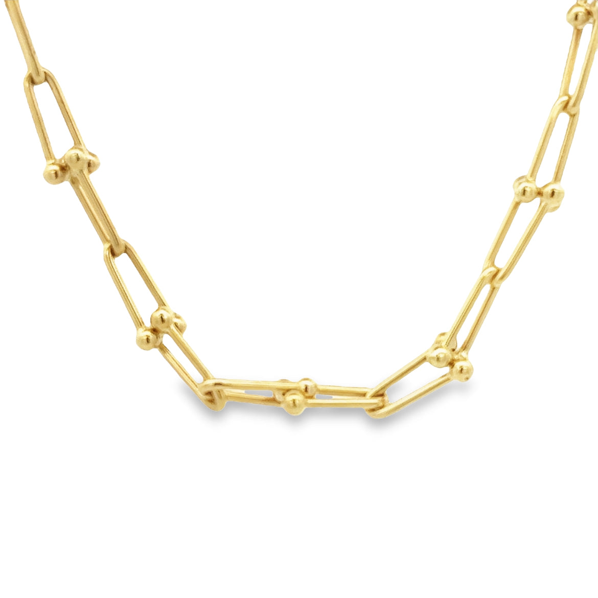 14K GOLD DOT LINK CHAIN NECKLACE