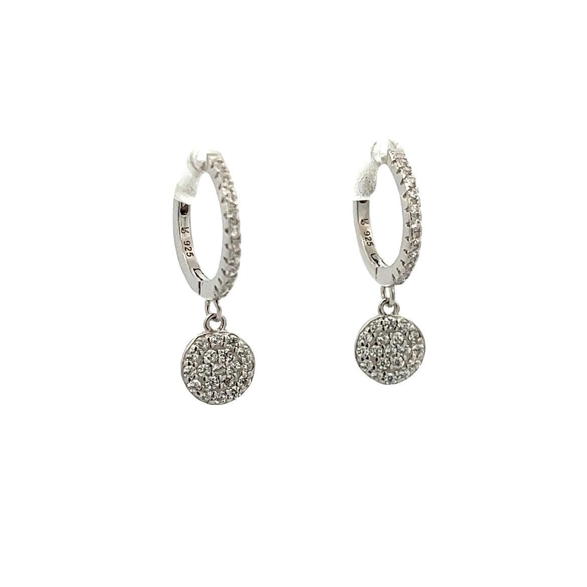 925 SILVER PLATED DANGLE EARRINGS WITH CRYSTALS