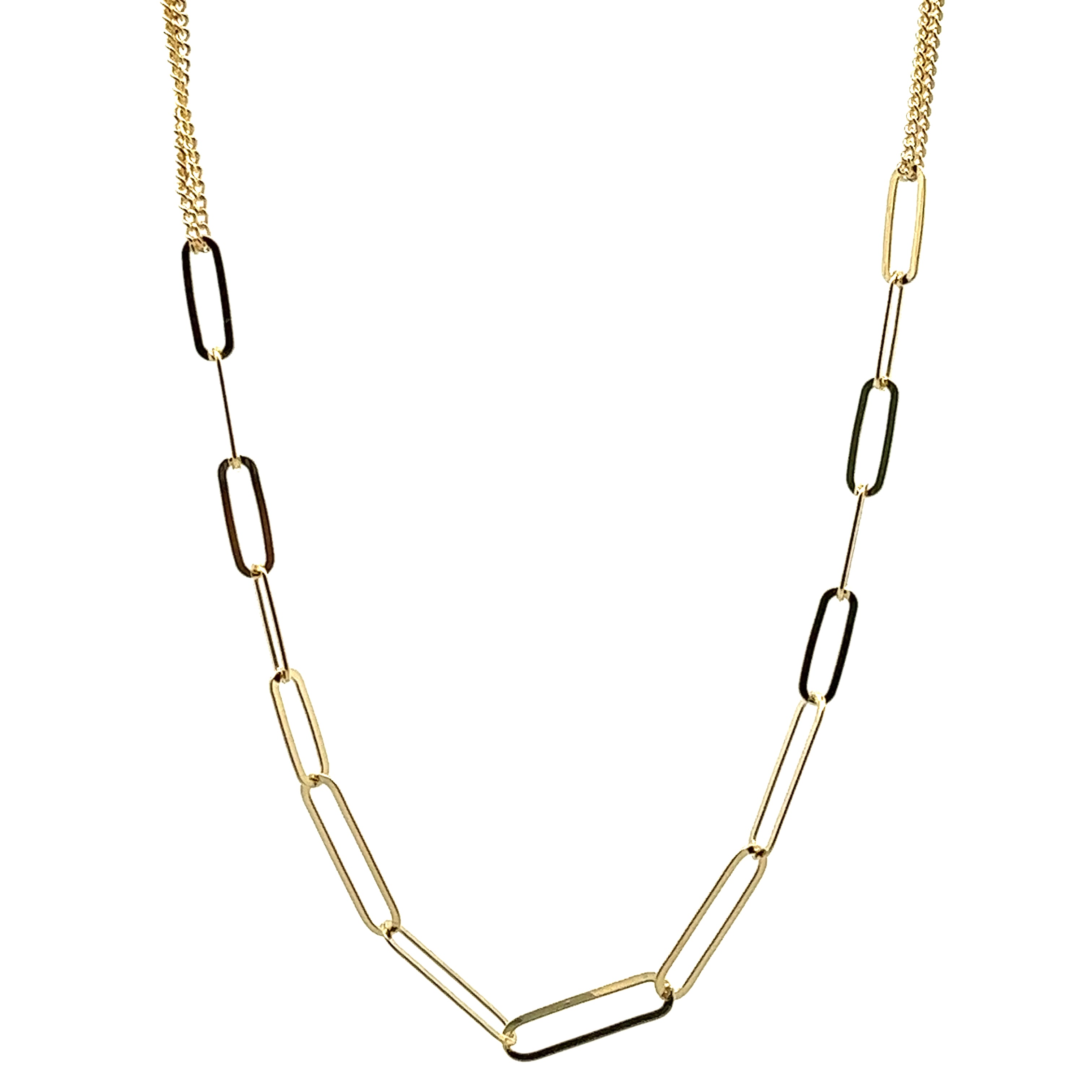 925 SILVER GOLD PLATED PAPER CLIP NECKLACE