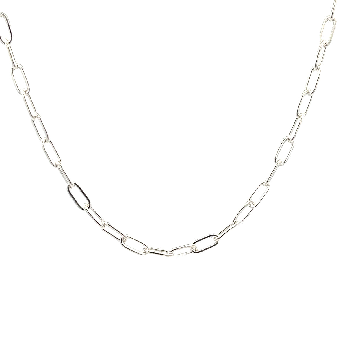 925 SILVER PLATED PAPERCLIP CHAIN