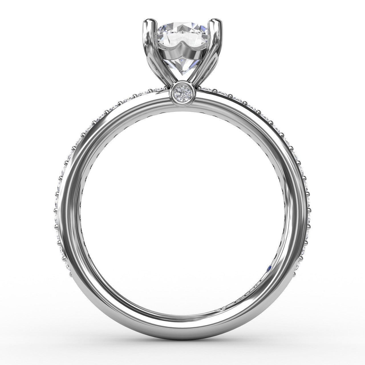 14K WHITE GOLD MICROPRONG SETTING RING