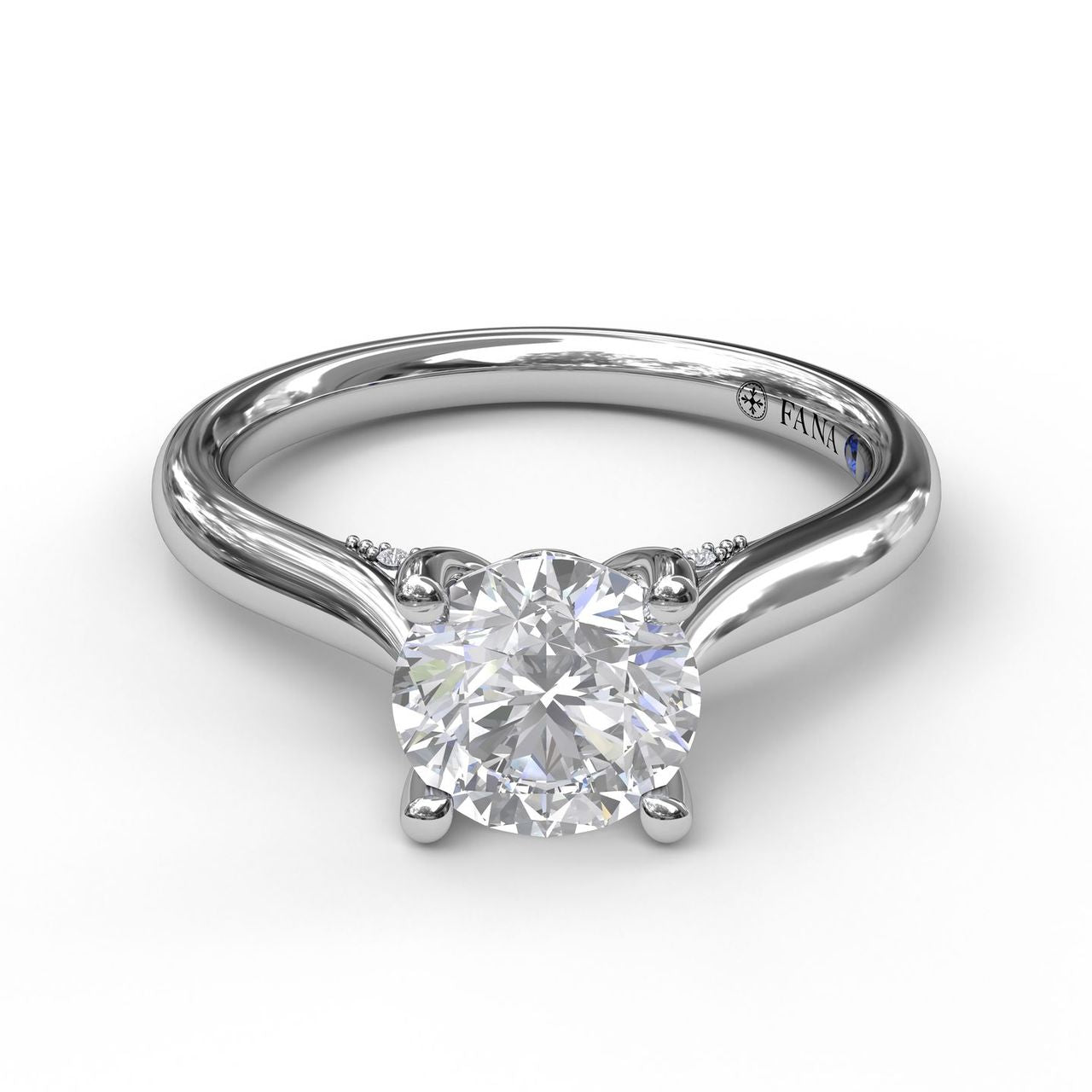 1.05CT LAB GROWN DIAMOND 14K WHITE GOLD SOLITAIRE ENGAGEMENT FANA RING