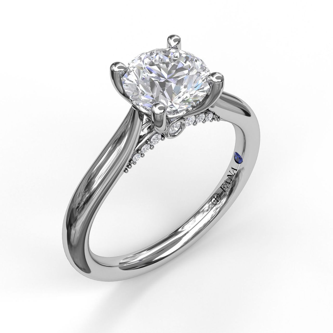 1.05CT LAB GROWN DIAMOND 14K WHITE GOLD SOLITAIRE ENGAGEMENT FANA RING