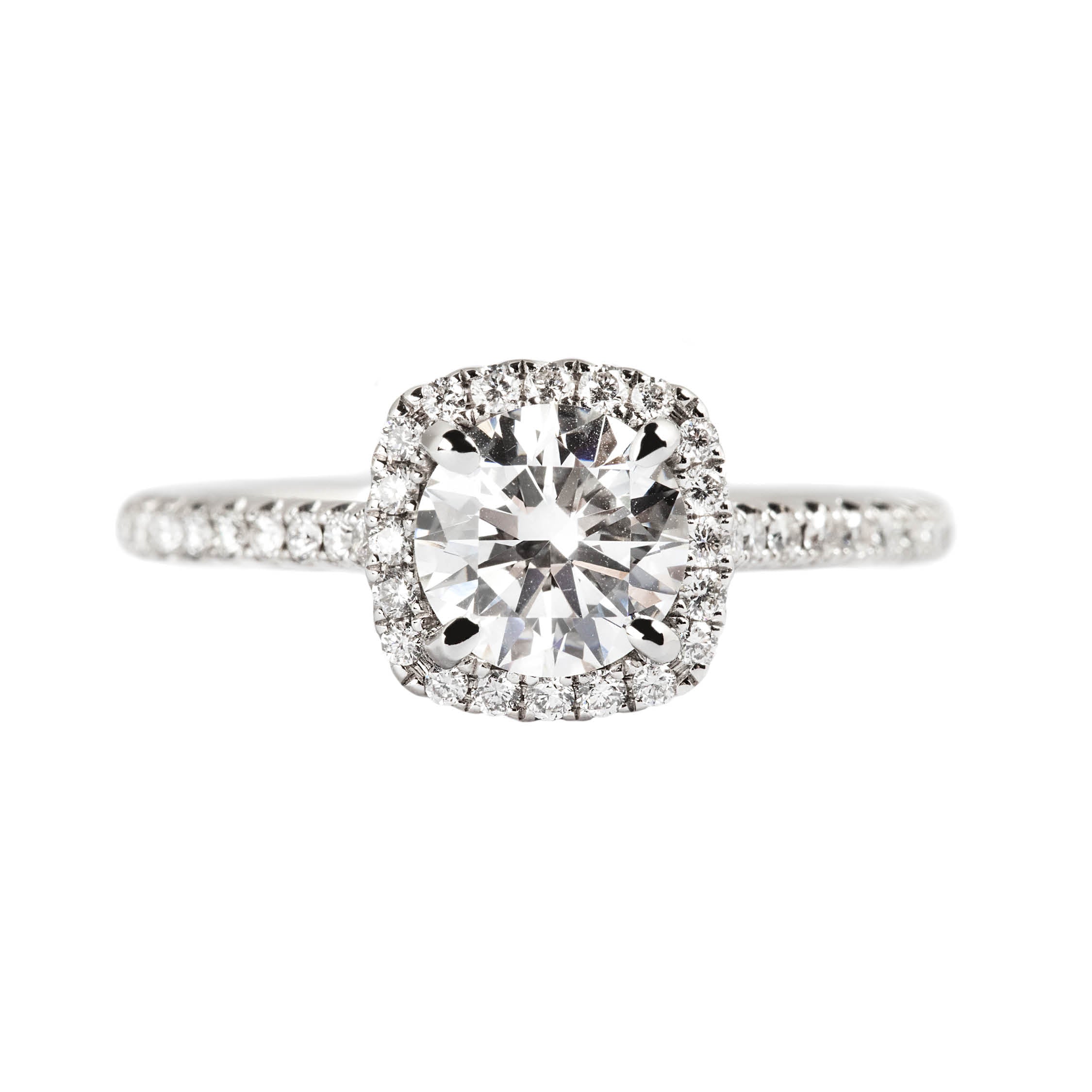 14K WHITE GOLD HALO RING