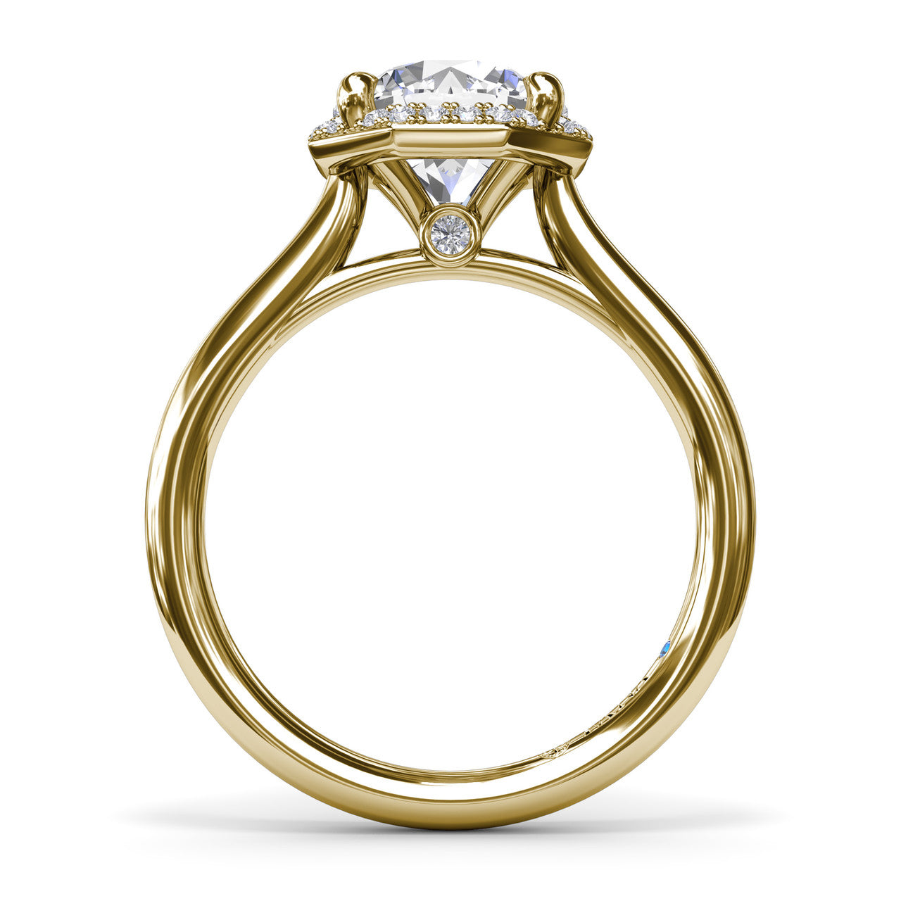 14K YELLOW GOLD HALO SETTING RING