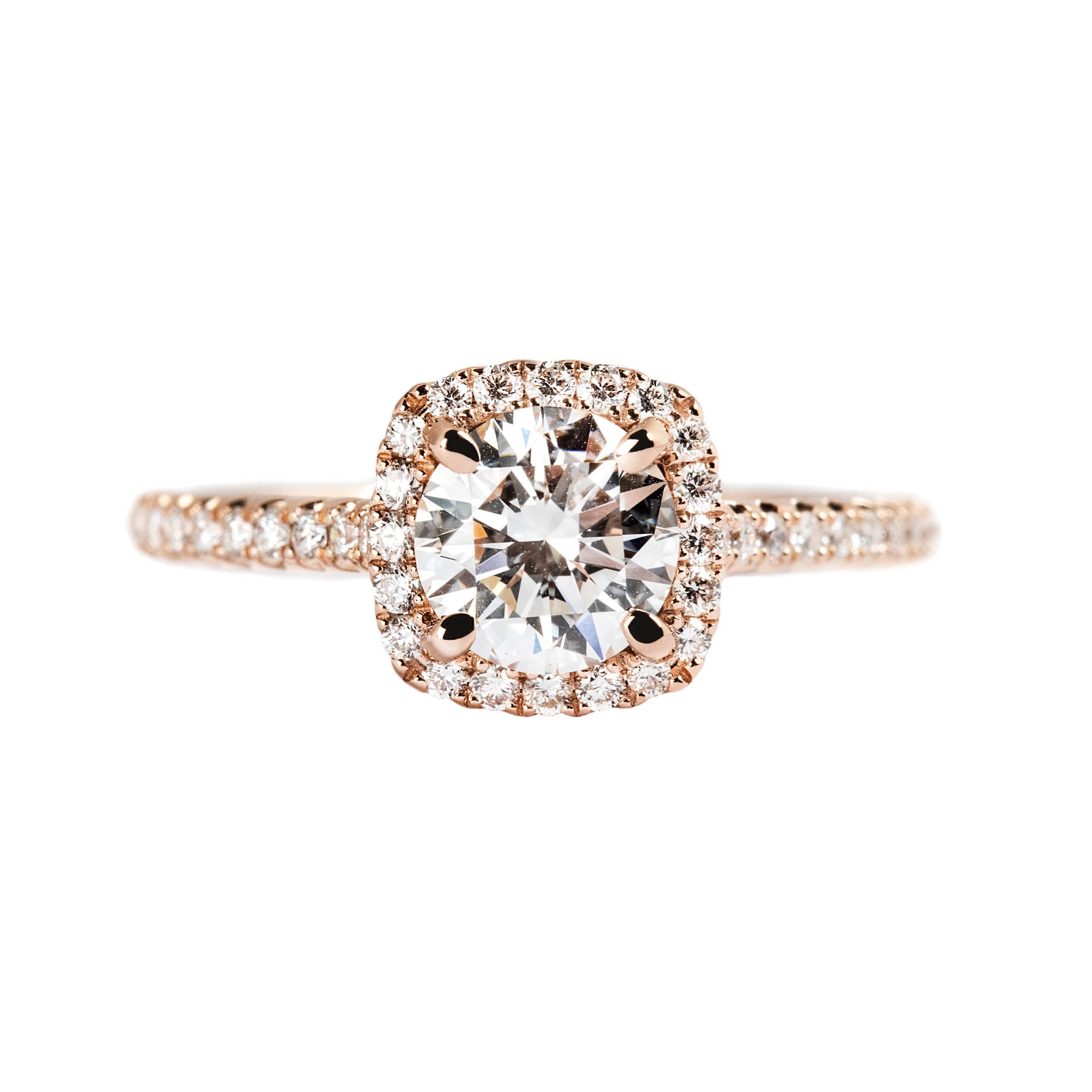 14K ROSE GOLD HALO RING