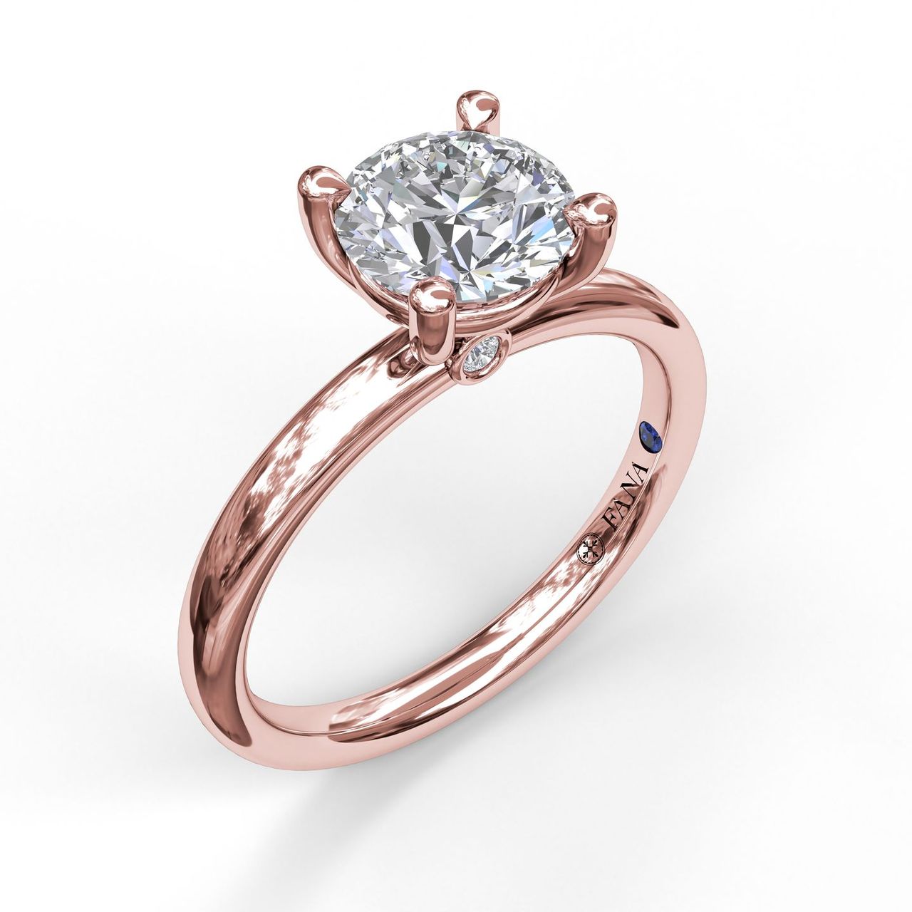 1.03CT LAB GROWN DIAMOND 14K ROSE GOLD SOLITAIRE ENGAGEMENT FANA RING
