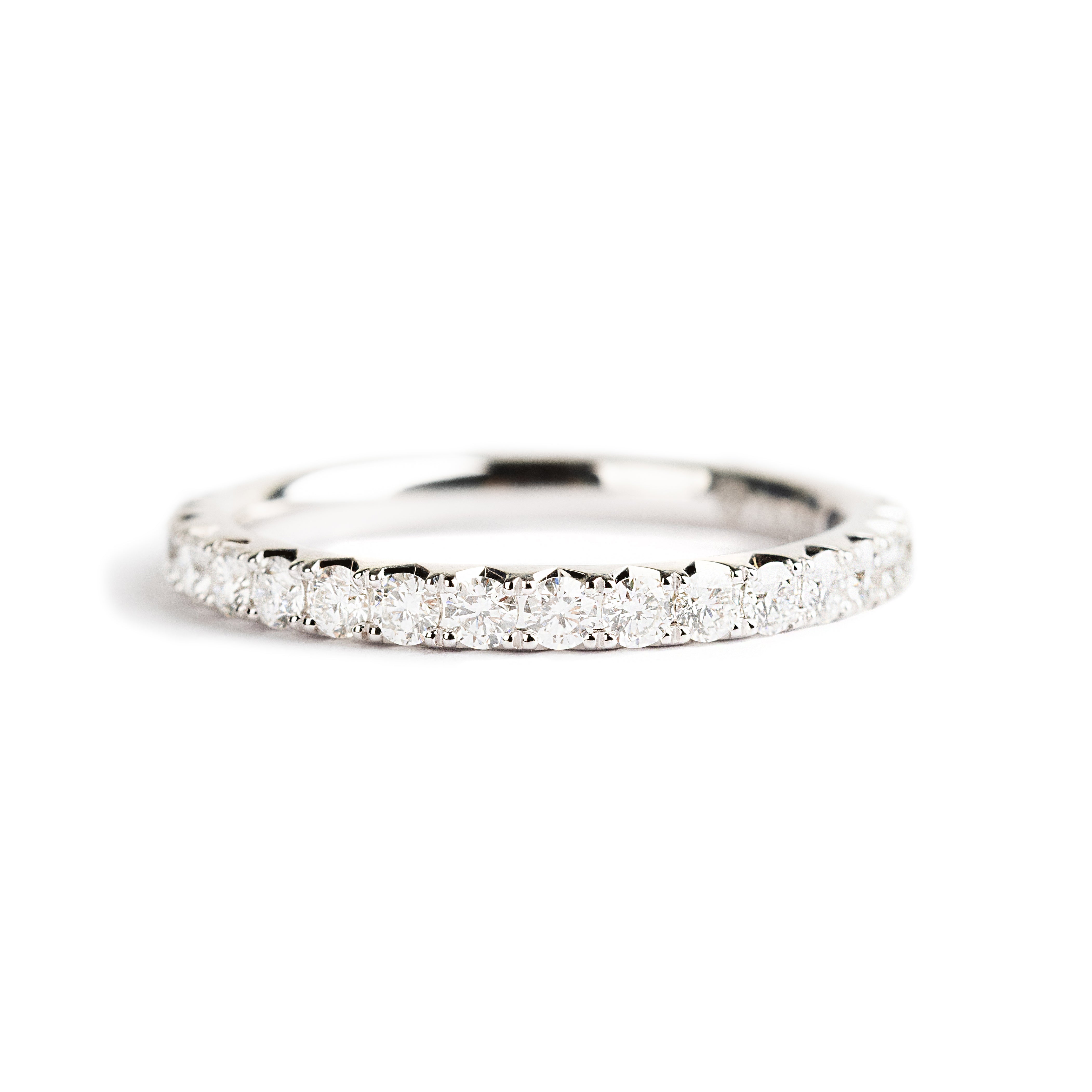 DIAMOND INFINITY WEDDING BAND SET IN 14K WHITE GOLD