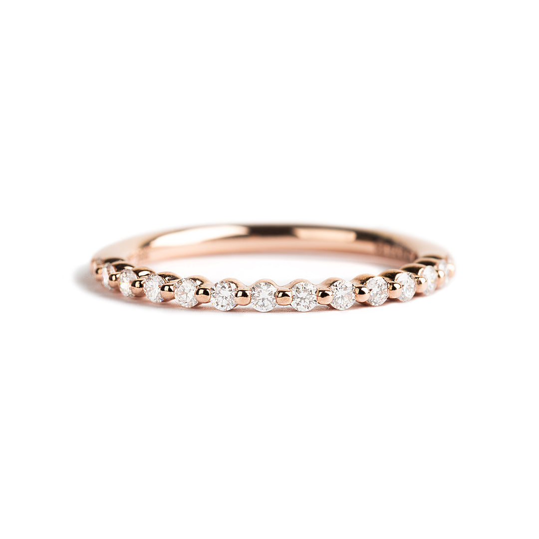 ANILLO DE BODAS SEMI INFINITO DE ORO ROSA DE 14 K FANA