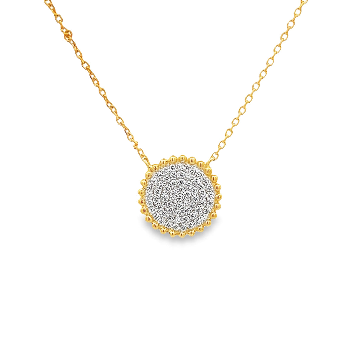 925 SILVER GOLD PLATED PAVE NECKLACE