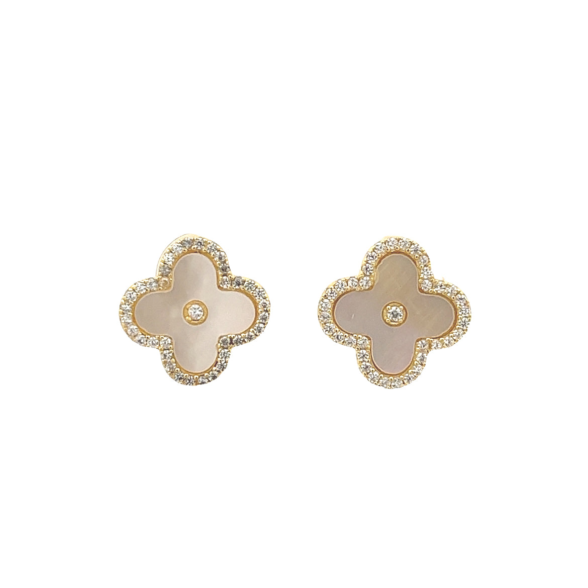 925 SILVER PLATED FLOWER AND MOTHER OF PEARL EARRINGS