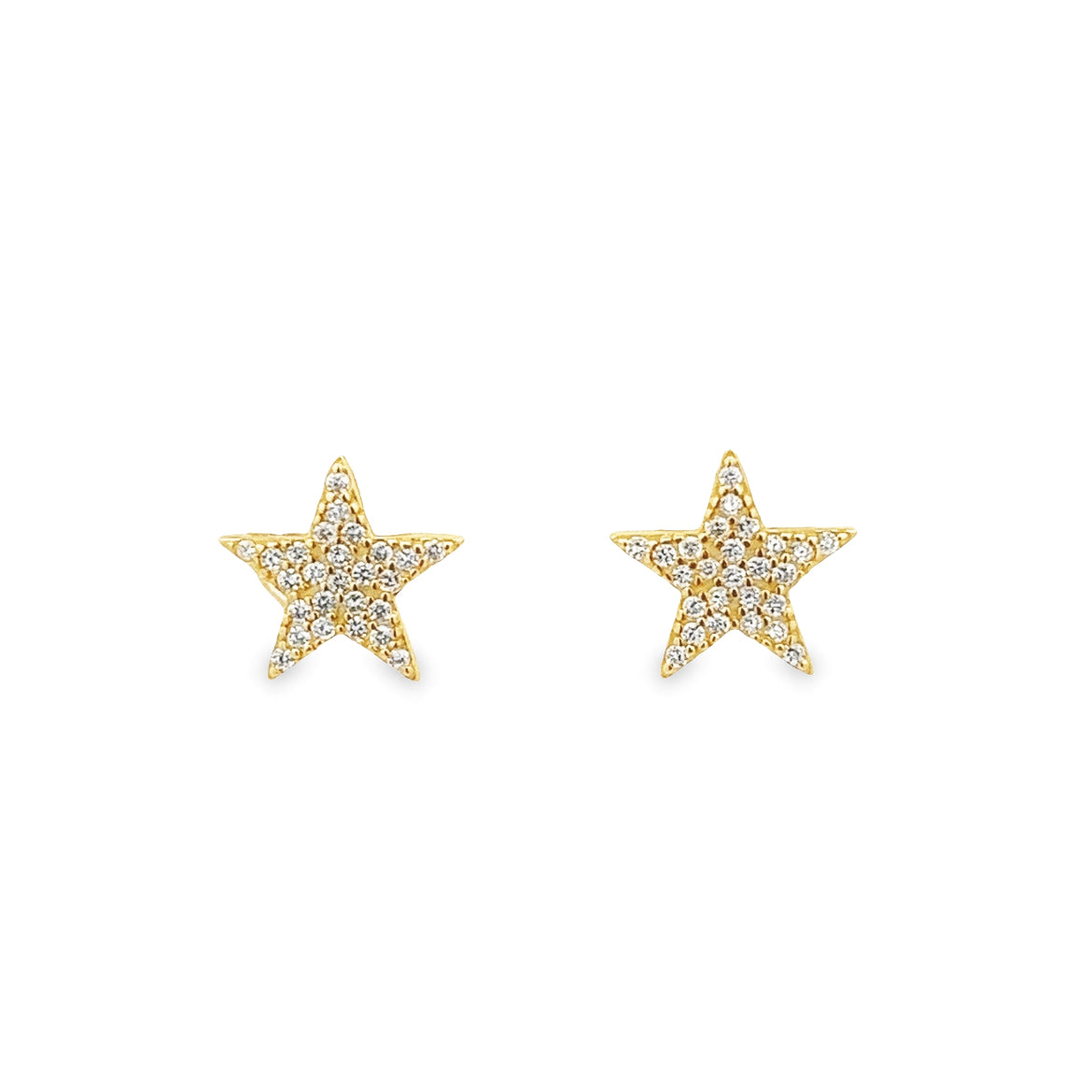 925 SILVER GOLD PALTED STAR EARRINGS