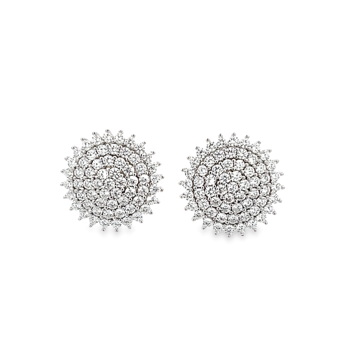 925 SILVER PLATED  CRYSTAL PAVE EARRINGS