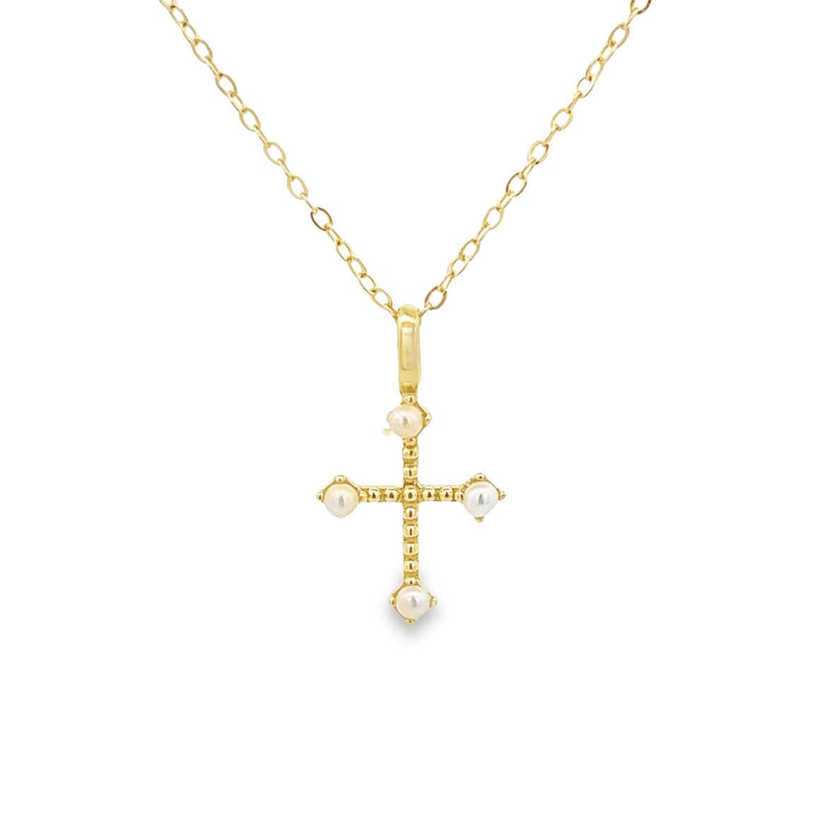 925 SILVER GOLD PLATED CROSS NECKLACE