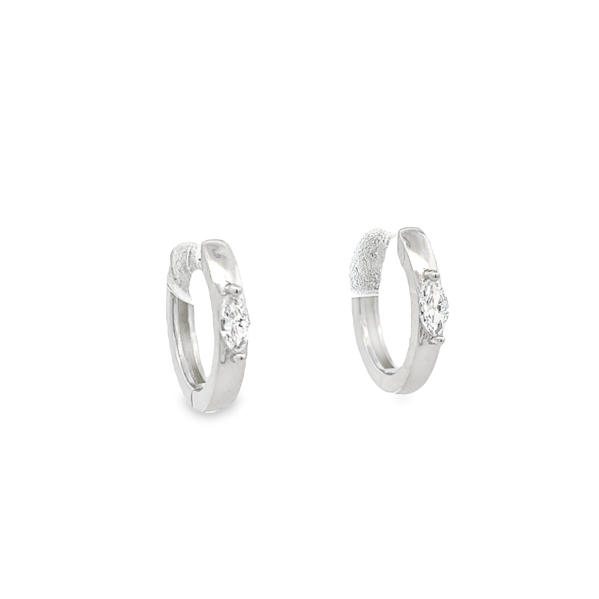 925 SILVER PLATED CRISTAL MARQUES HOOPS