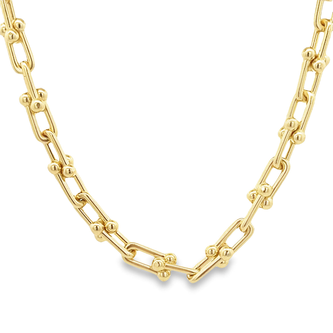 925 SILVER GOLD PLATED CHUNKY LINKS CHAIN