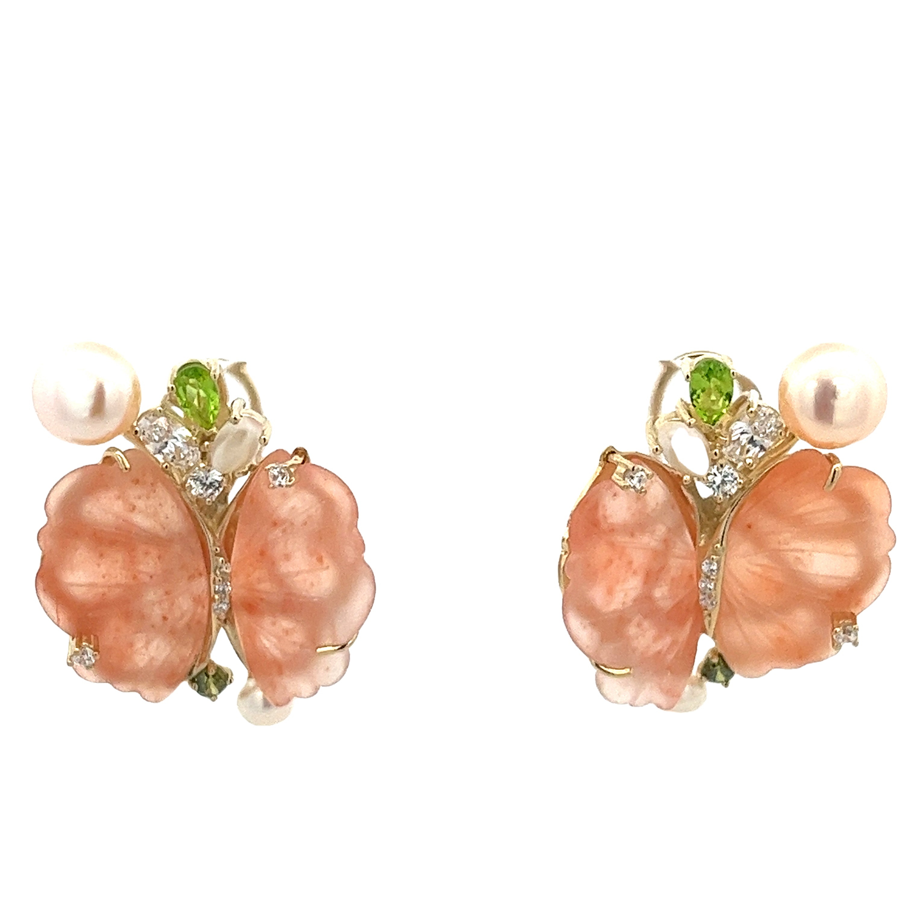 CHERRY QUARTZ EARRINGS SET IN 925 SILVER