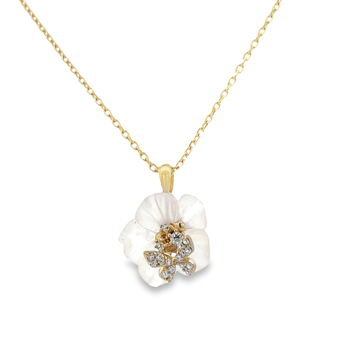 925 SILVER GOLD PLATED NECKLACE PENDANT FLOWER