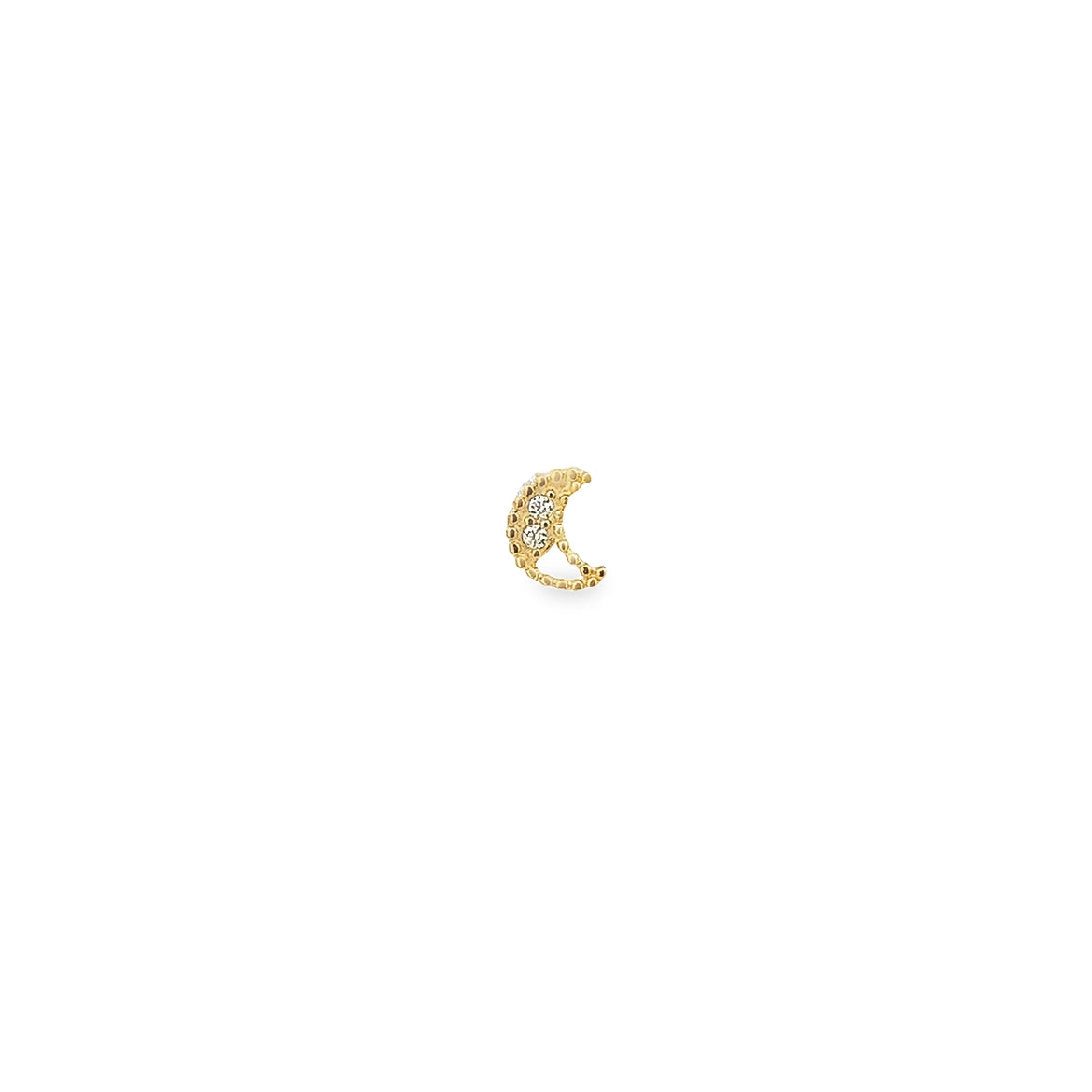14K GOLD MOON WITH CRYSTALS PIERCING