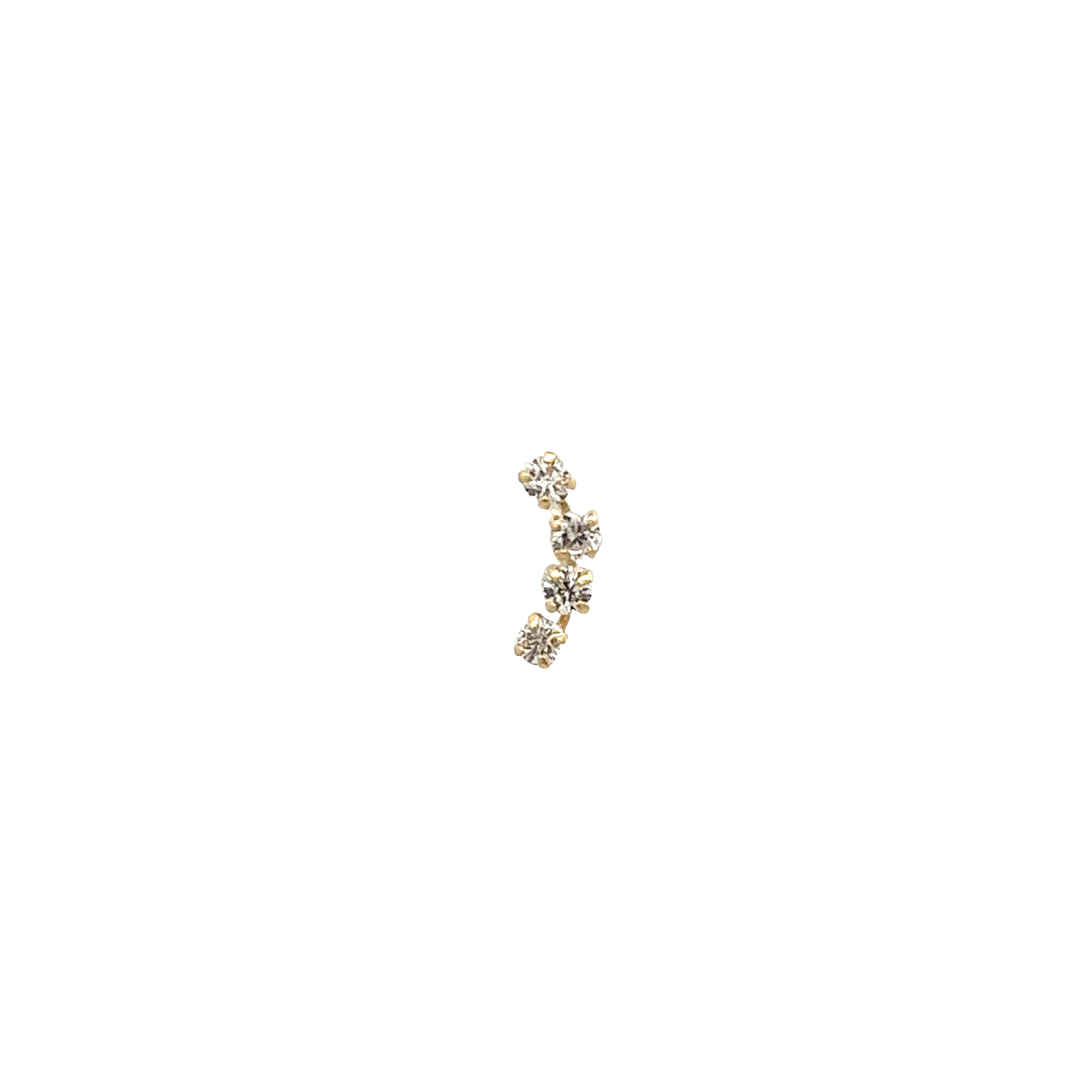 14K GOLD CURVE WITH CRYSTALS PIERCING