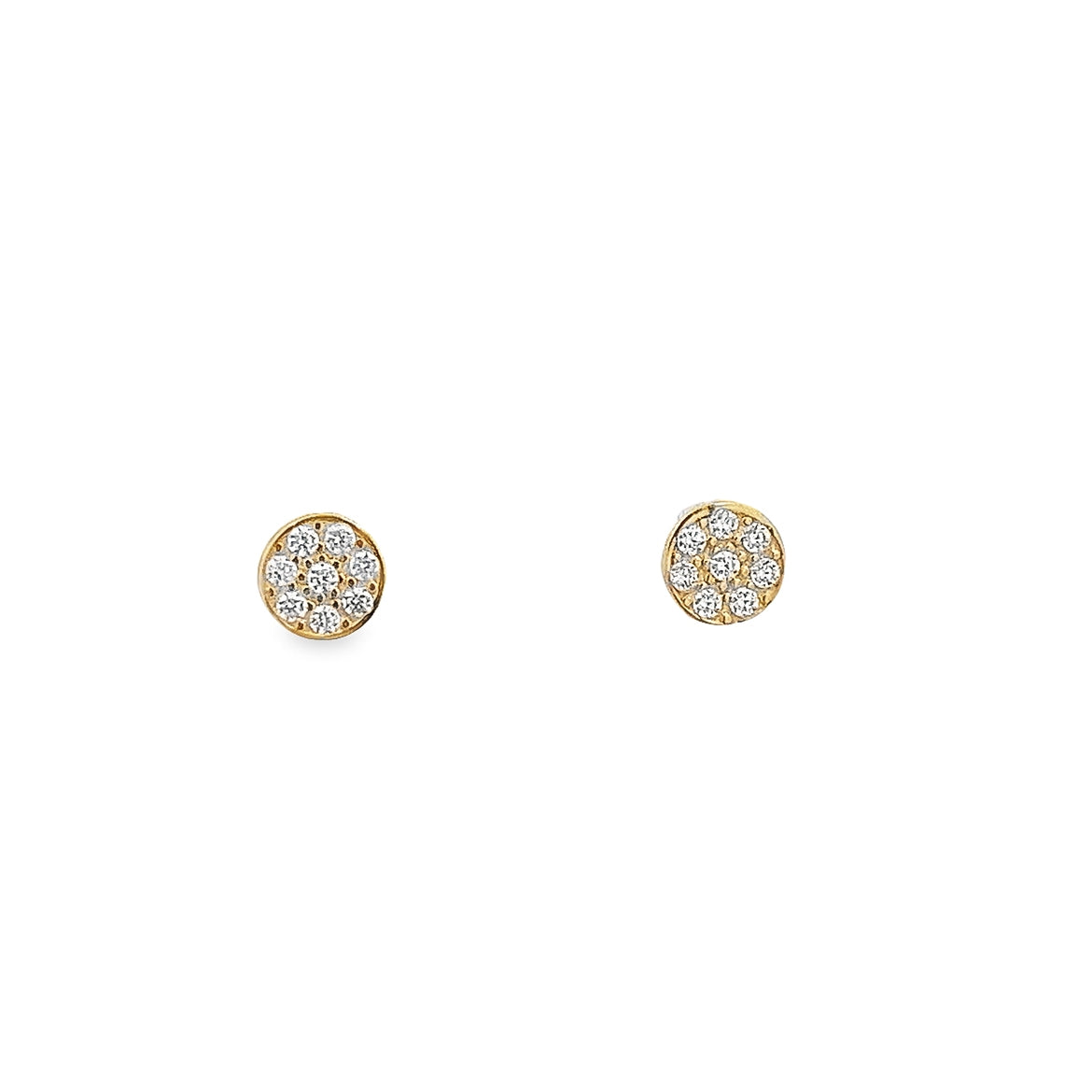 CIRCLE PAVÉ EARRINGS IN 14K YELLOW GOLD