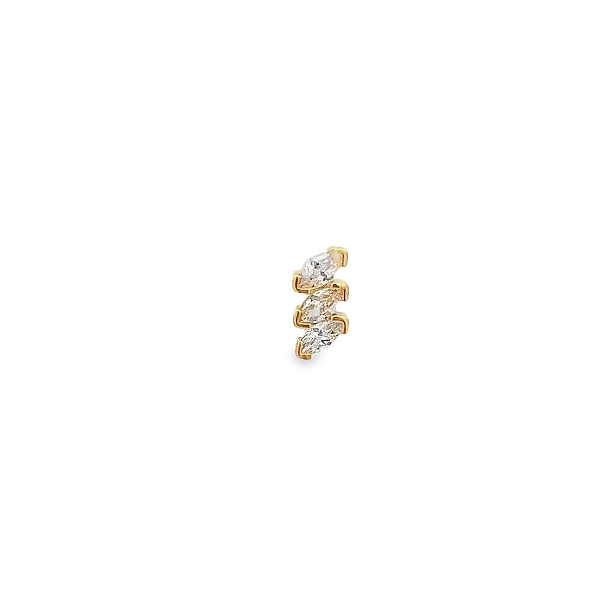 MARQUISE CRYSTAL PIERCING IN 14K YELLOW GOLD