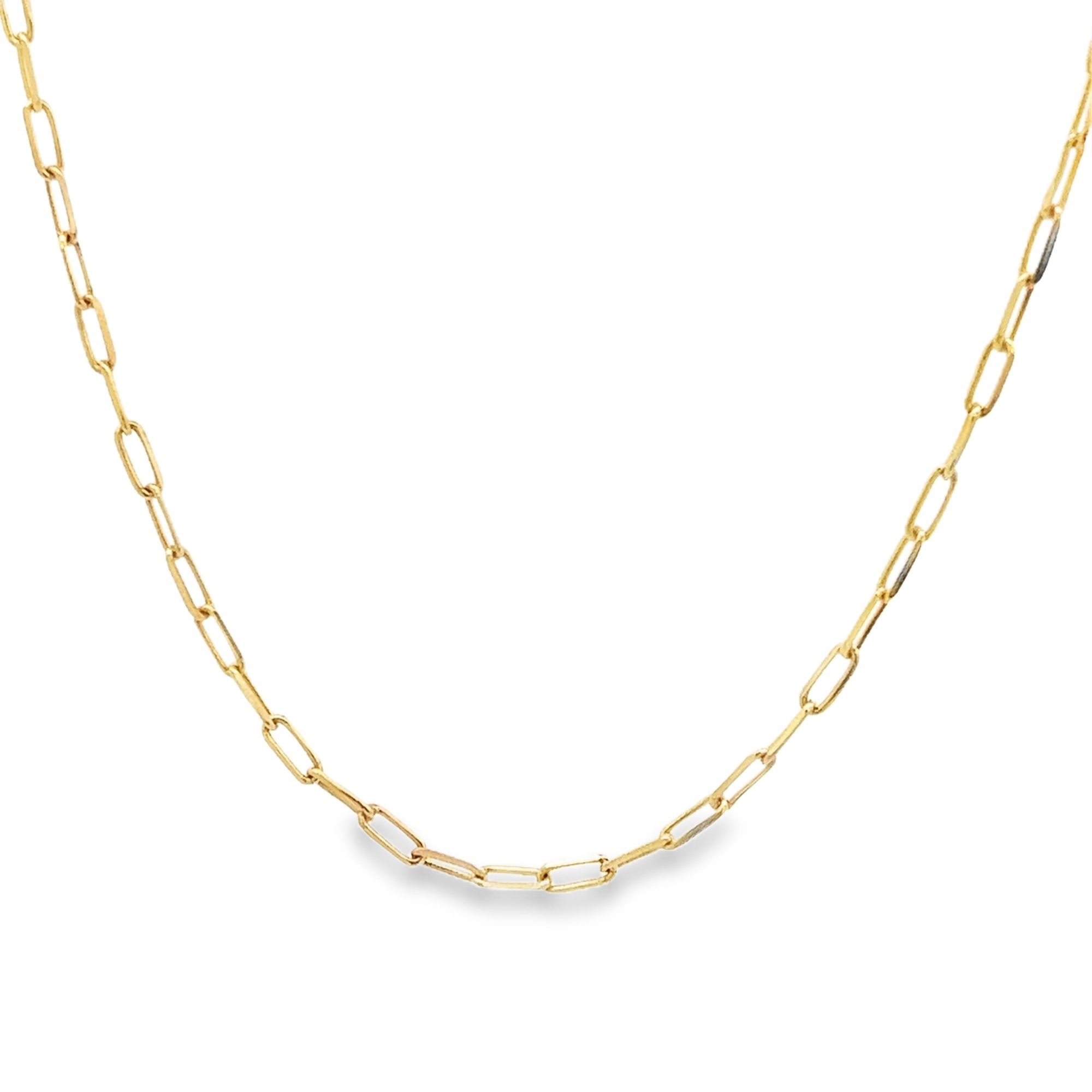 SMALL PAPERCLIP CHAIN SET IN 14K YELLOW GOLD