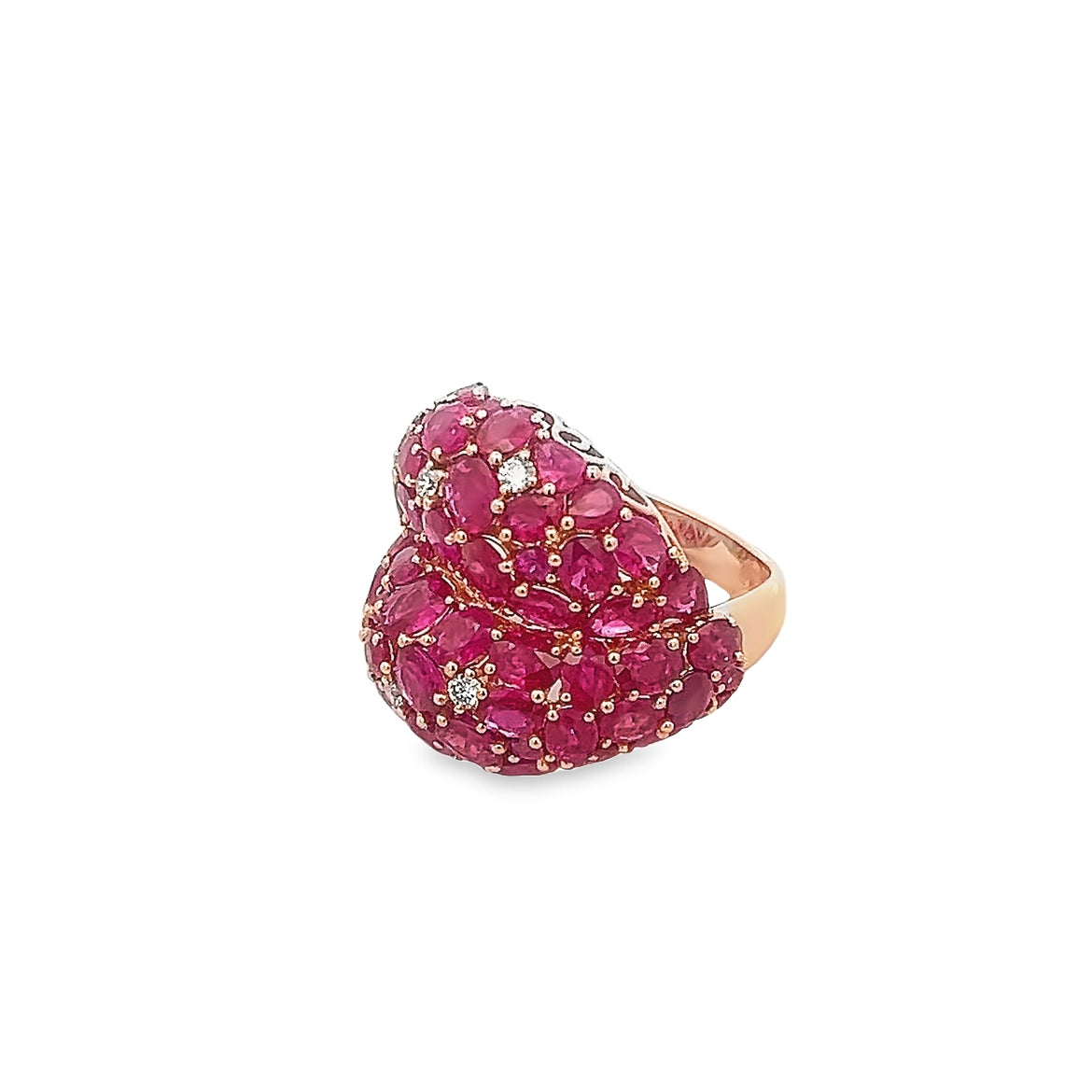 18K ROSE GOLD BOMBE RING WITH RUBY