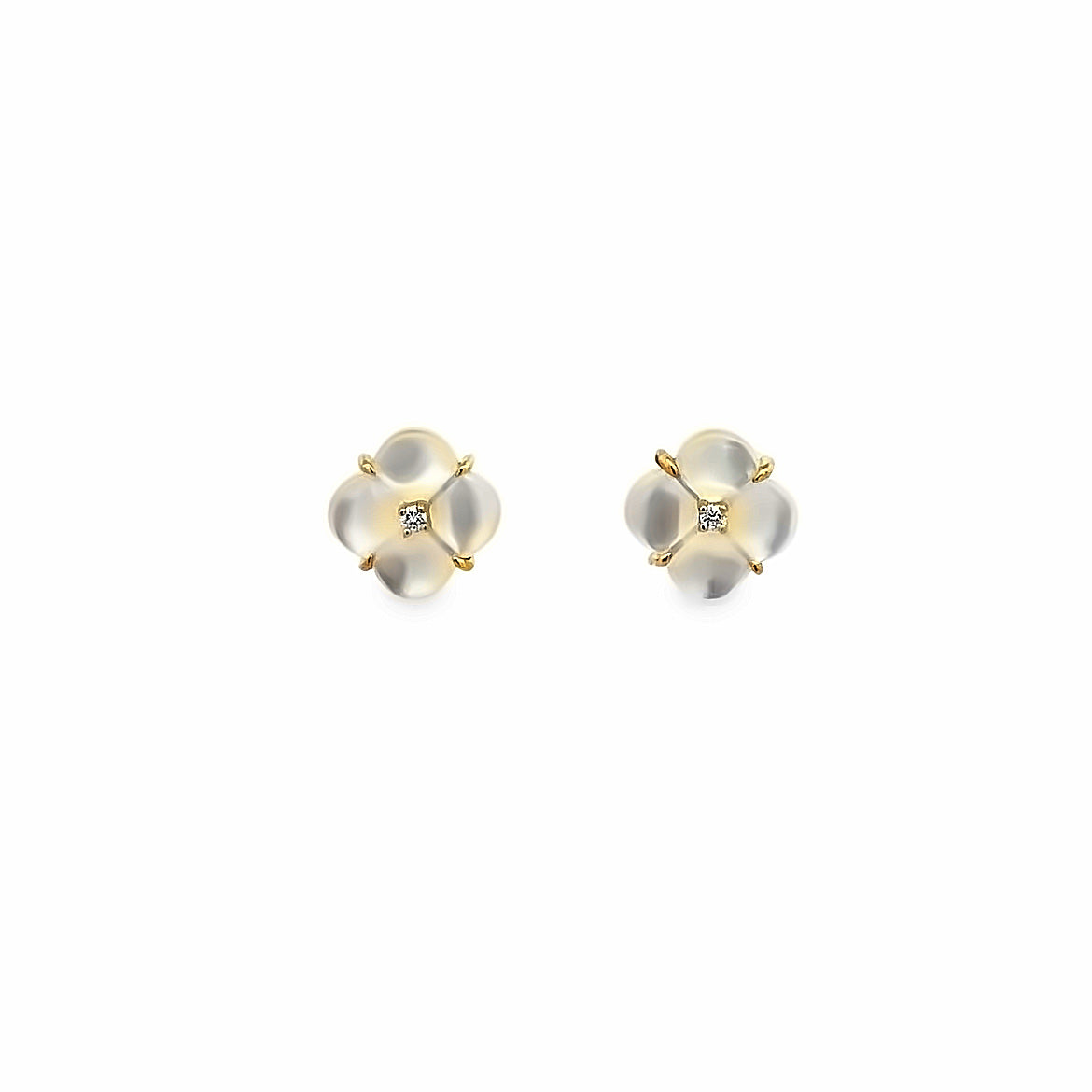 18K GOLD FLOWER SMALL EARRINGS WITH MOTHER OF PEARL