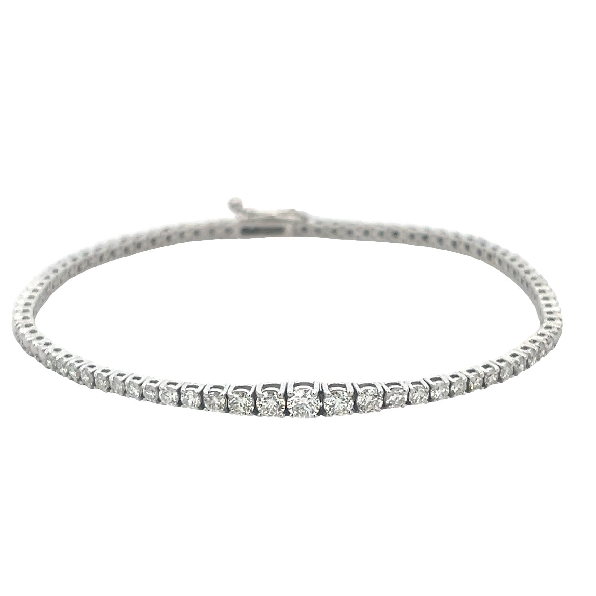 PULSERA DE TENIS CON DIAMANTES EN ORO BLANCO DE 14 K