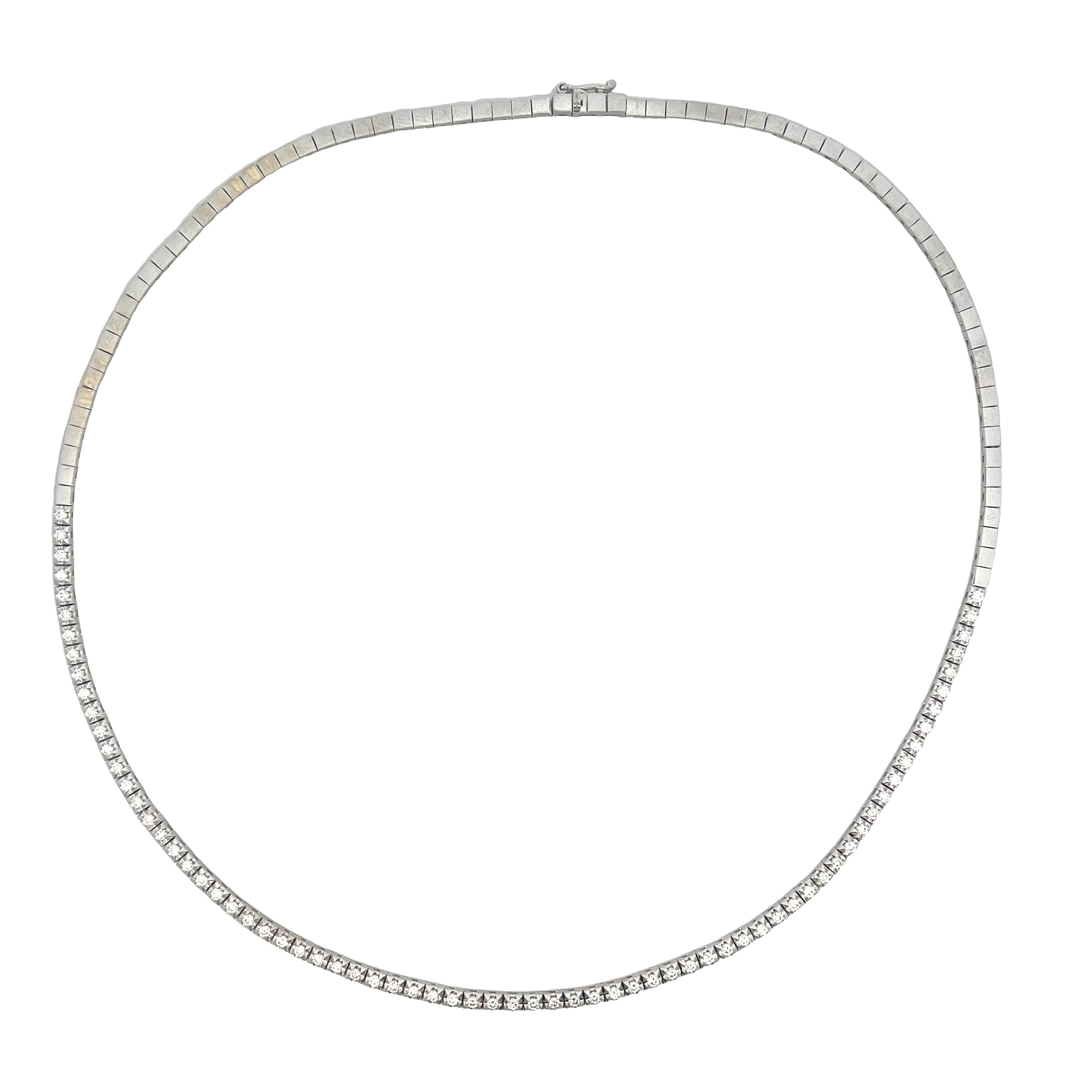 DIAMOND TENNIS NECKLACE SET IN 14K WHITE GOLD