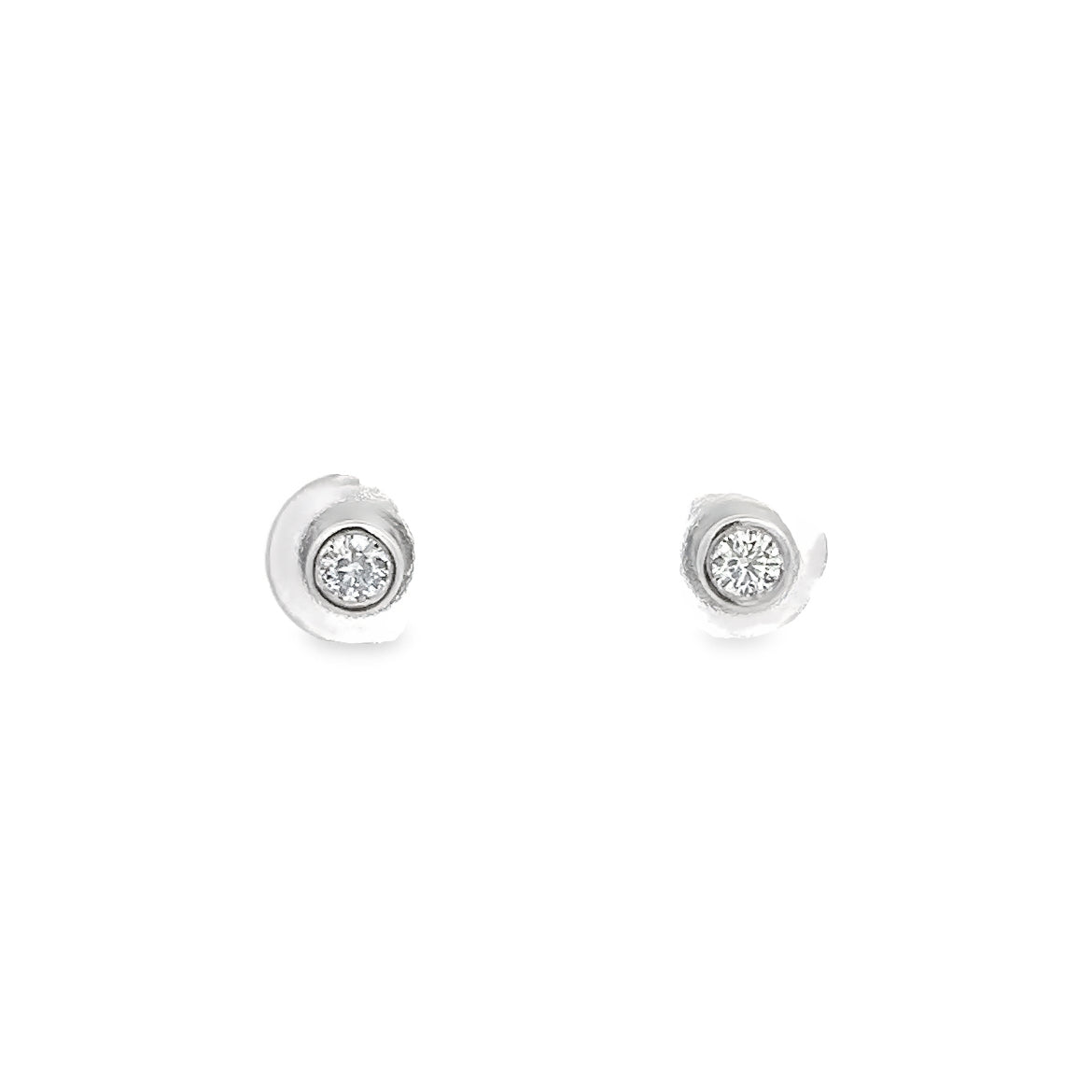 DIAMOND STUD EARRINGS SET IN 14K WHITE GOLD