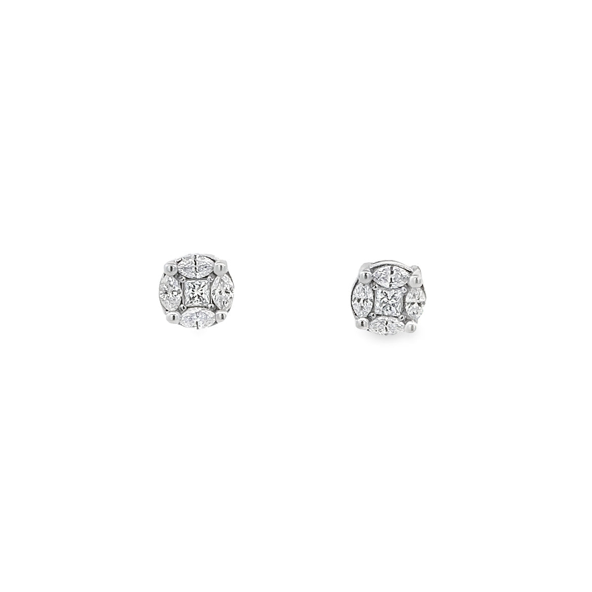 DIAMOND PAVÉ EARRINGS SET IN 14K WHITE GOLD