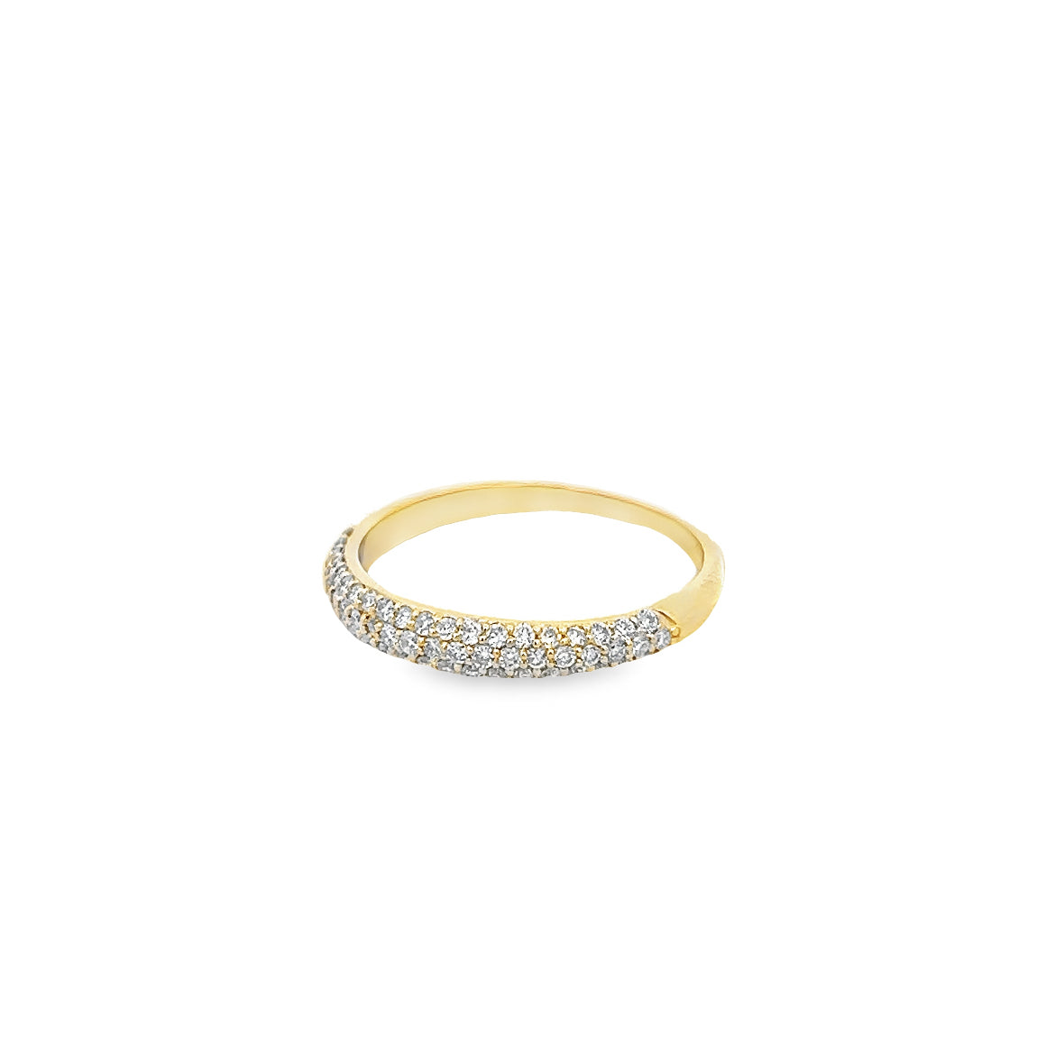 DIAMOND SEMI INFINITY PAVÉ RING SET IN 14K YELLOW GOLD