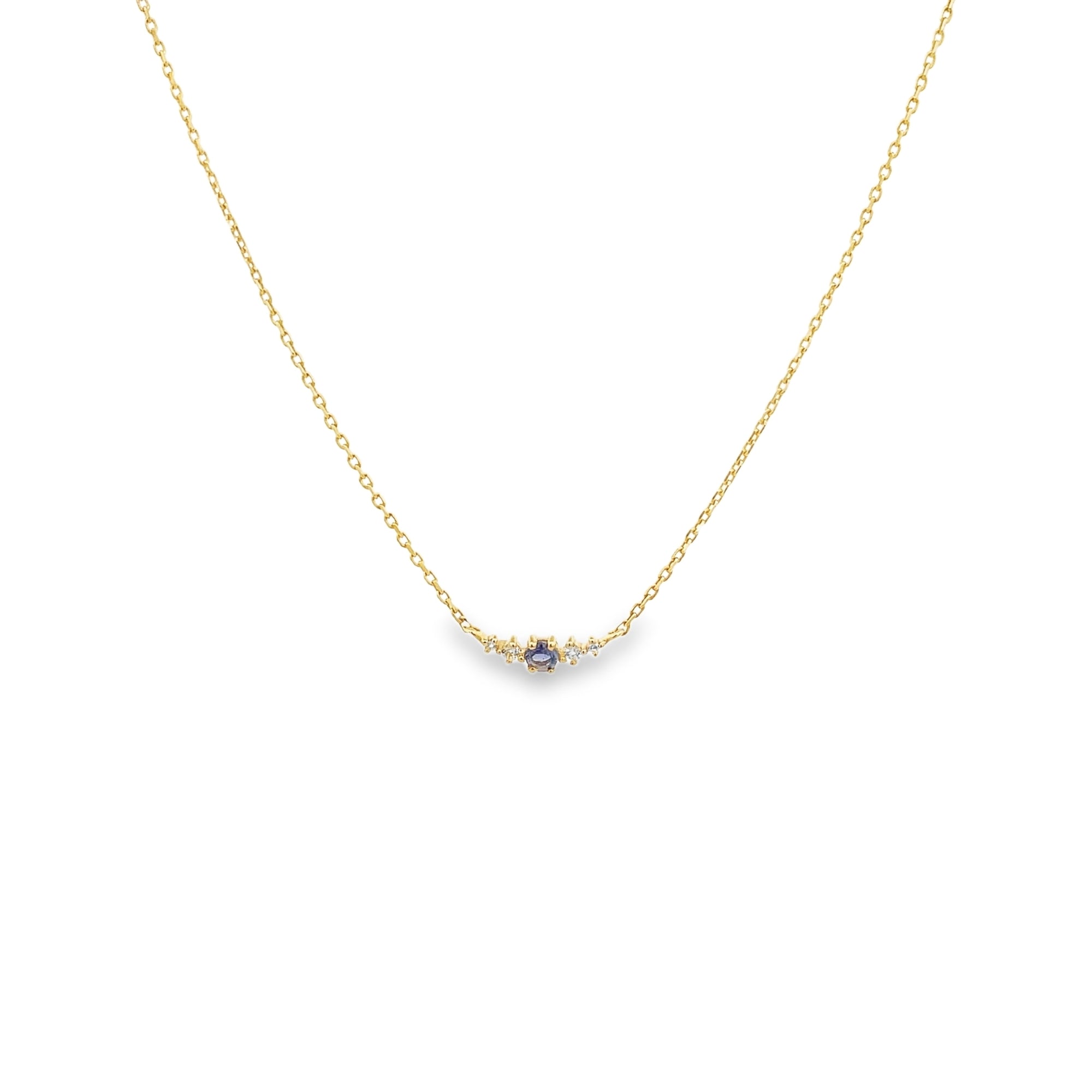 WHITE TOPAZ WITH IOLITE ACCENT NECKLACE SET IN 925 GOLD PLATED