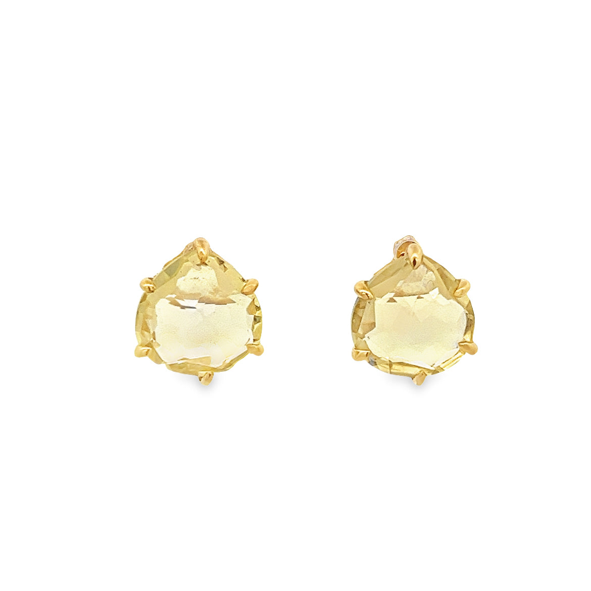 925 SILVER GOLD LEMON QUARTZ EARRING