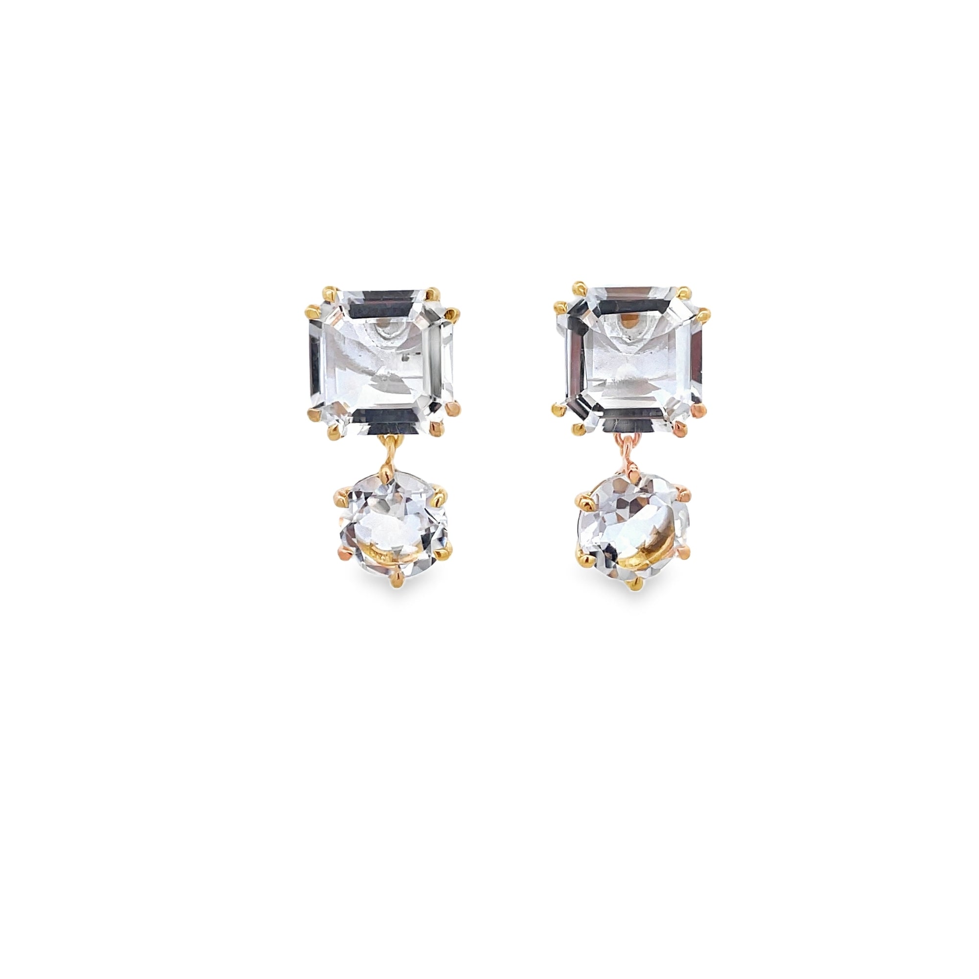 CRYSTAL EARRINGS SET IN 925 GOLD PLATED