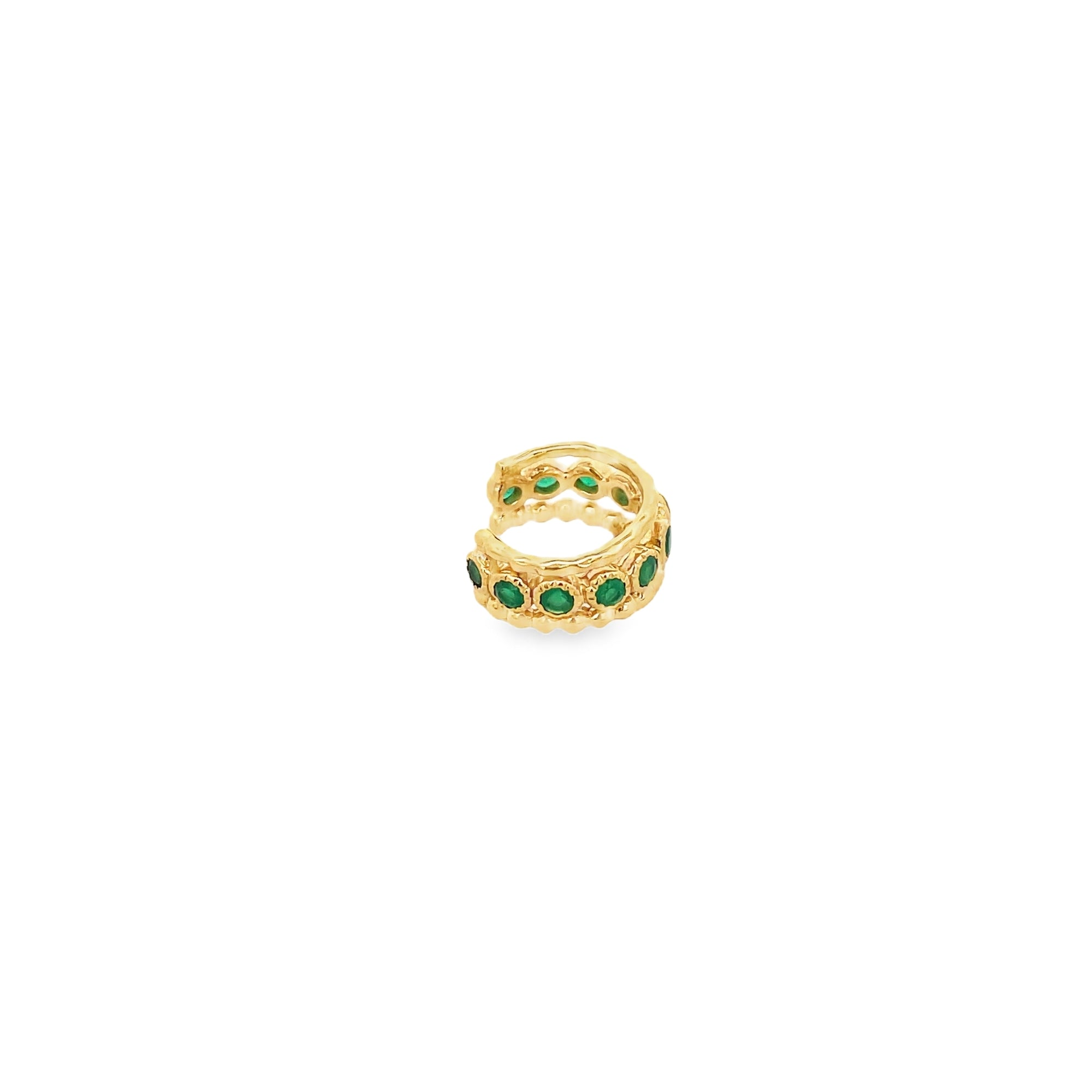 GREEN ONYX EAR CUFF SET IN 925 GOLD PLATED