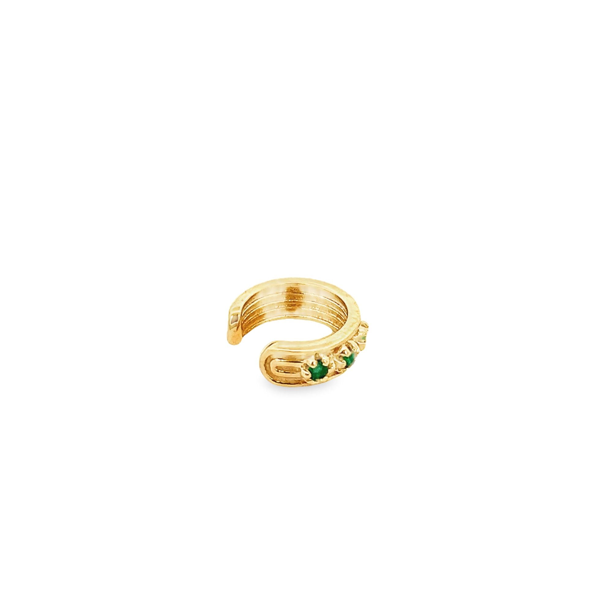 GREEN ONYX EAR CUFF SET IN 925 GOLD PLATED